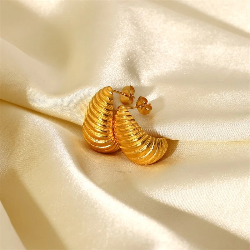 BLISS | Tarnish Free | Gold Croissant Curve Stud | Earrings