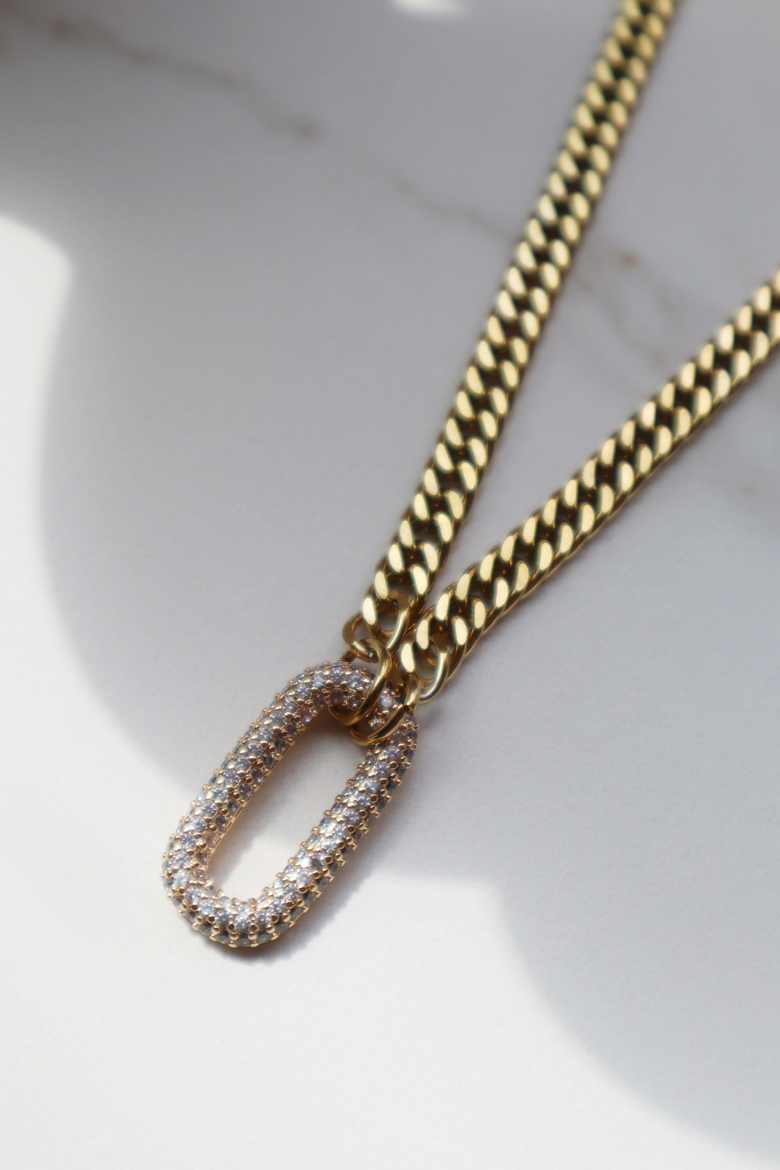 G-MONEY NECKLACE | Tarnish Free | Encrusted Oval Cuban Link |