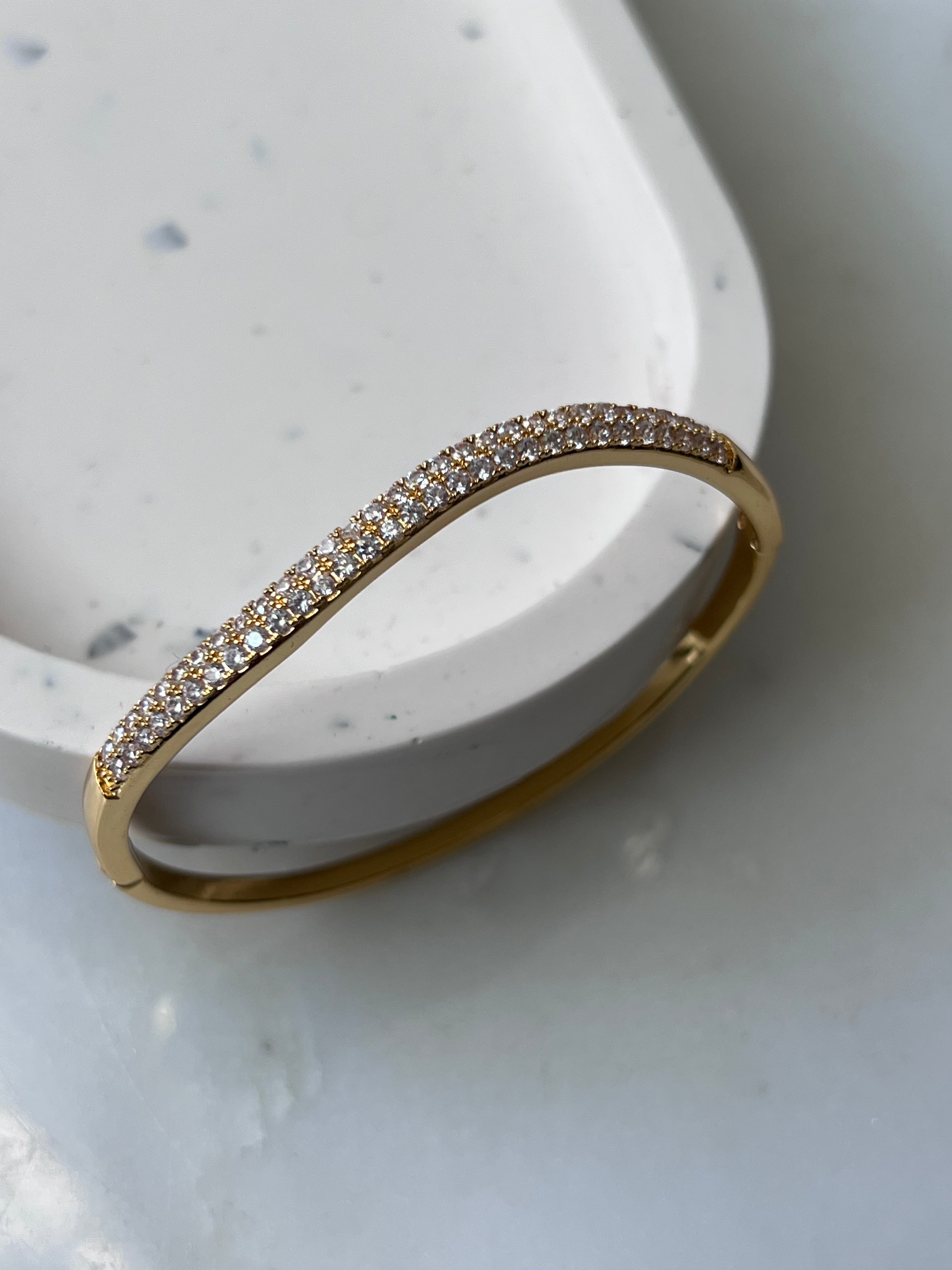 AFTERGLOW| Gold/Silver Bangle with Cubic Zirconia