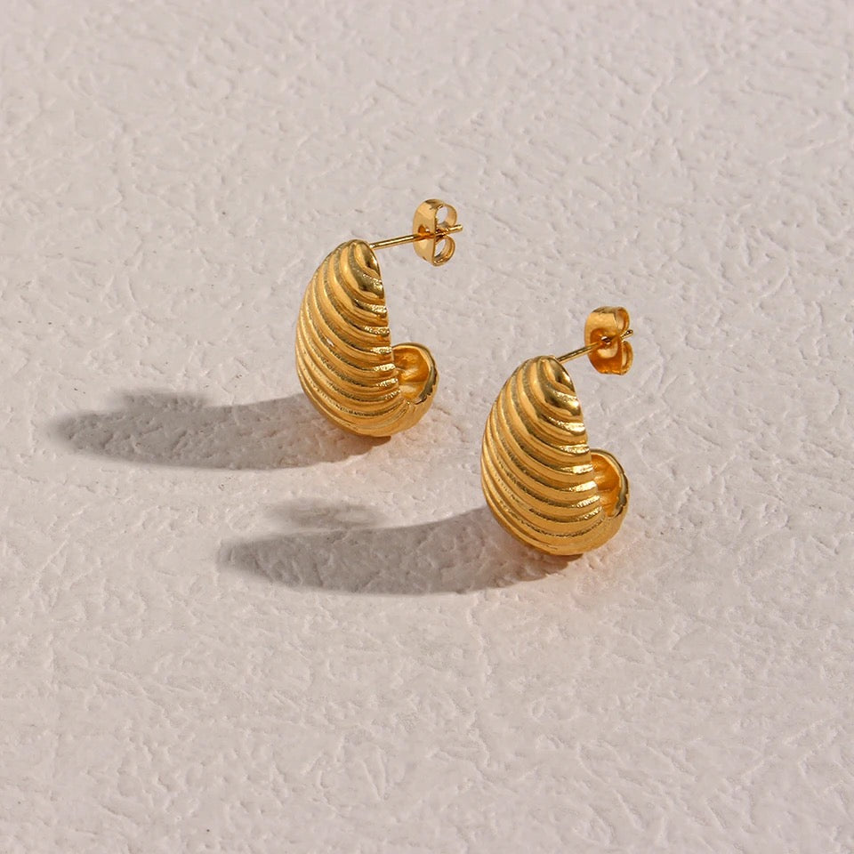 BLISS | Tarnish Free | Gold Croissant Curve Stud | Earrings
