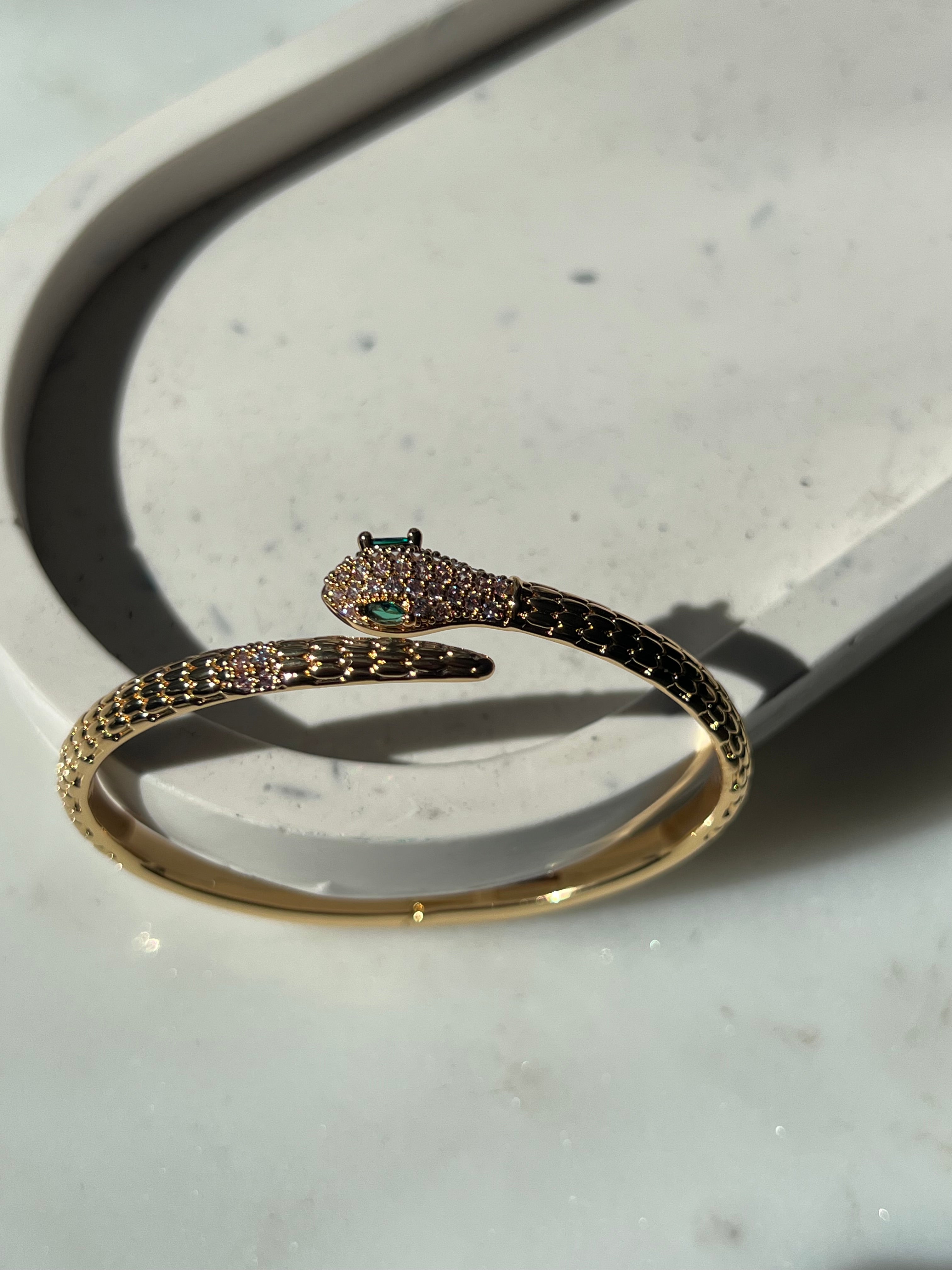 SLITHER| Gold/Silver Snake Shaped Bangle
