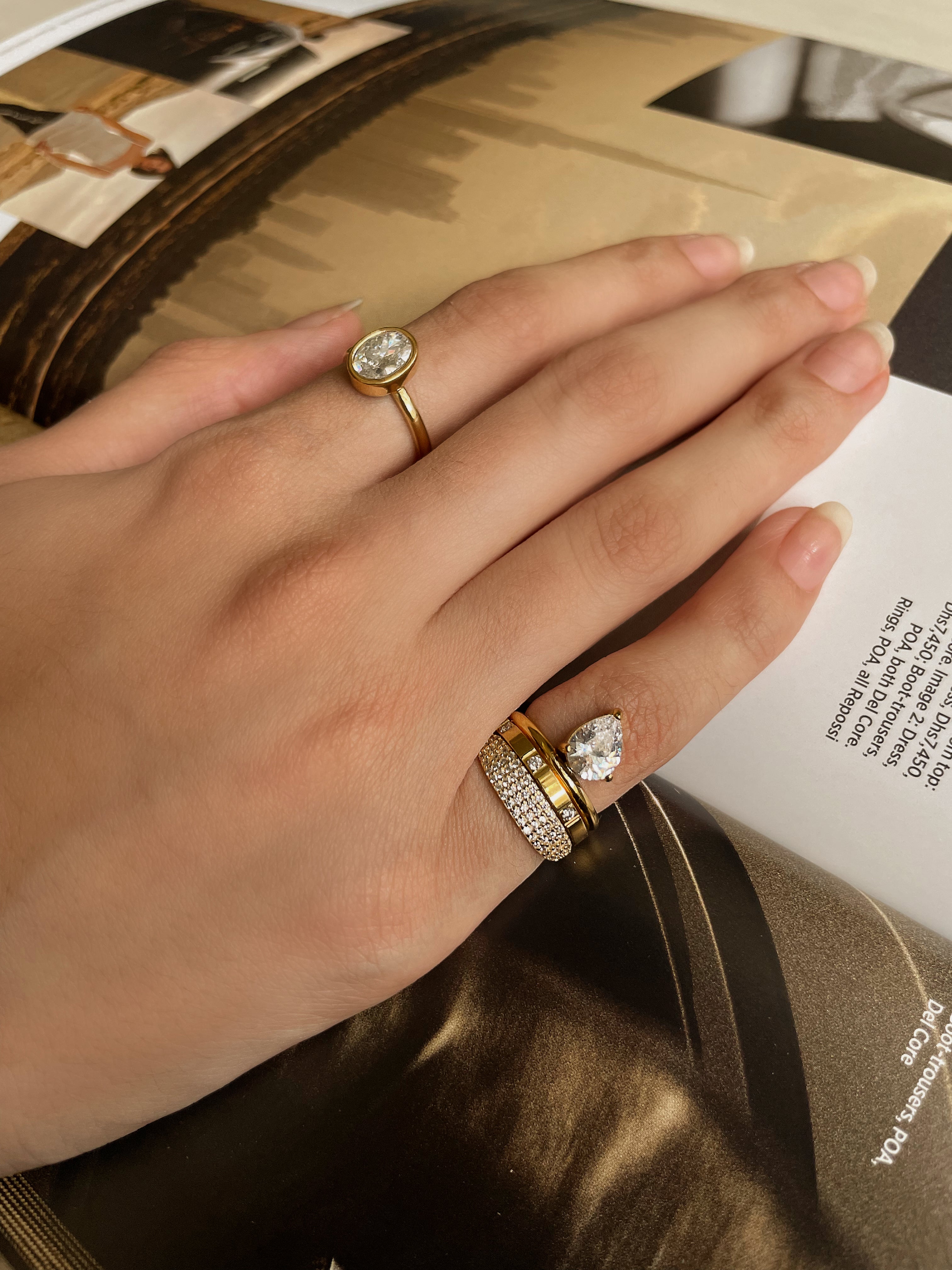 Daydream| Tarnish-Free| Thin Encrusted Designer-Inspired Pinky Ring