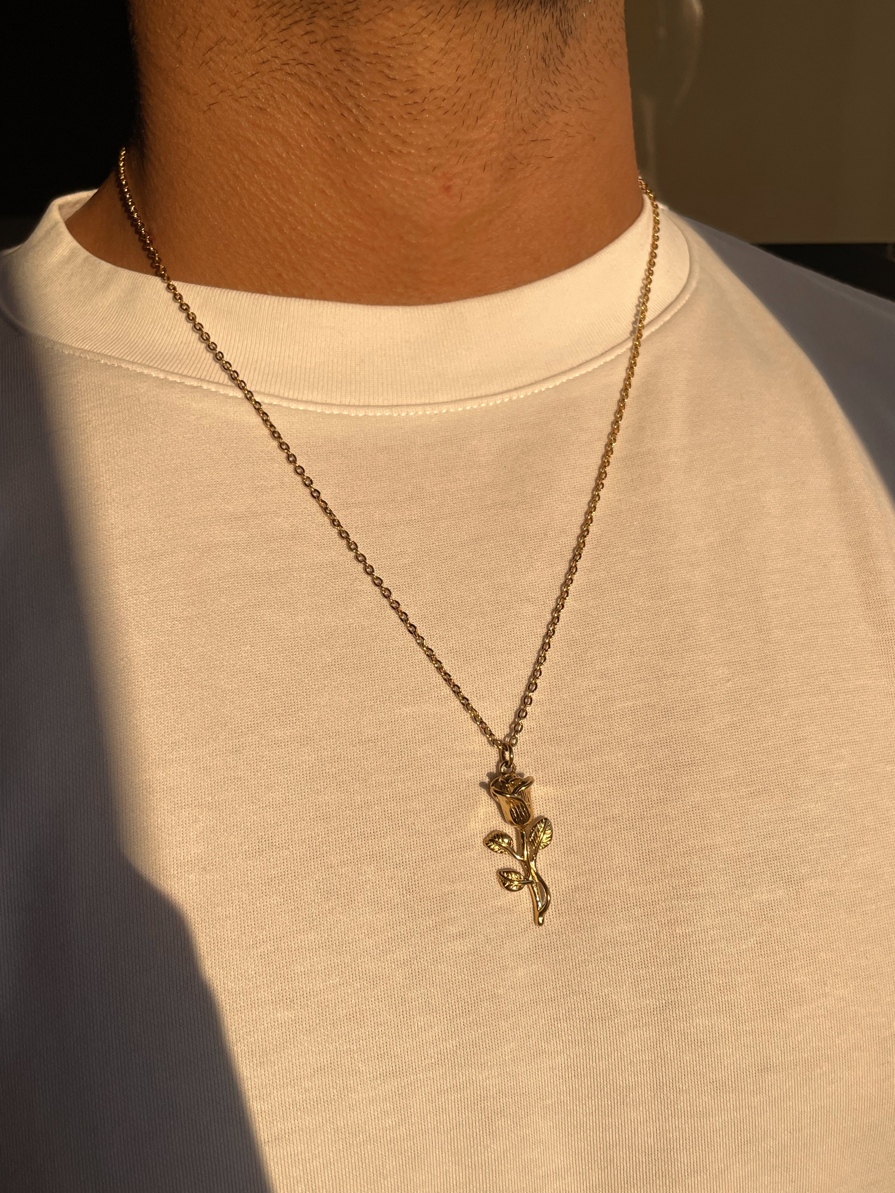 YVES | ZibaMan | Gold/Silver Rose Pendant Necklace | Tarnish-Free