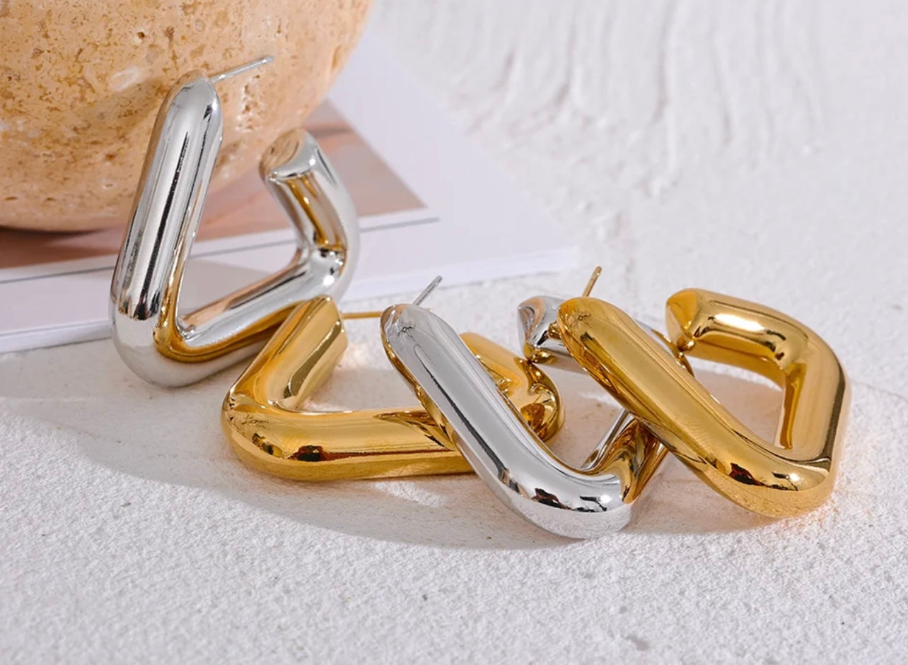 REBEL | Tarnish Free | Gold/Silver Chunky Triangle | Earring