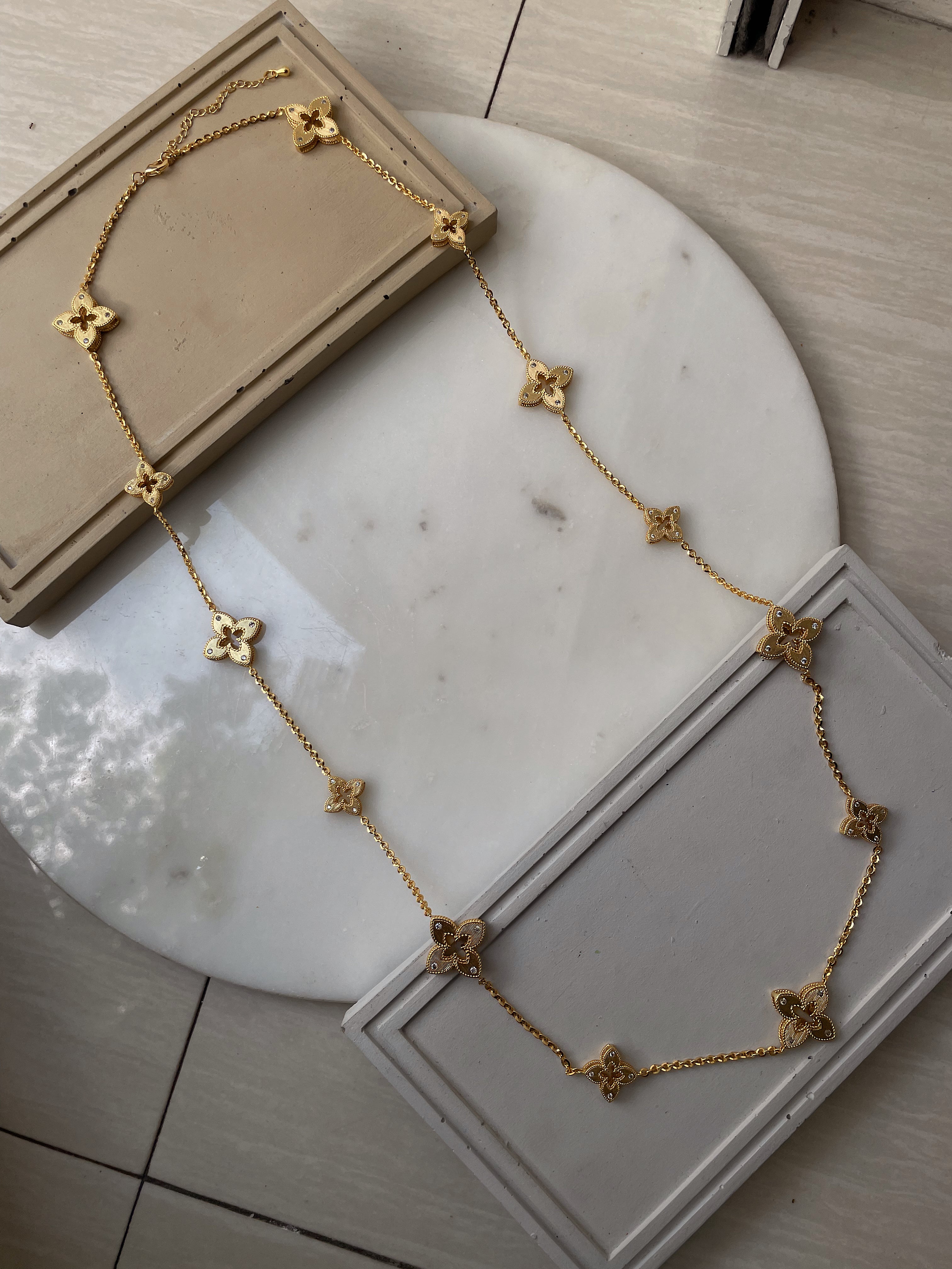 RICHES | Gold Multi Flower | Long Necklace