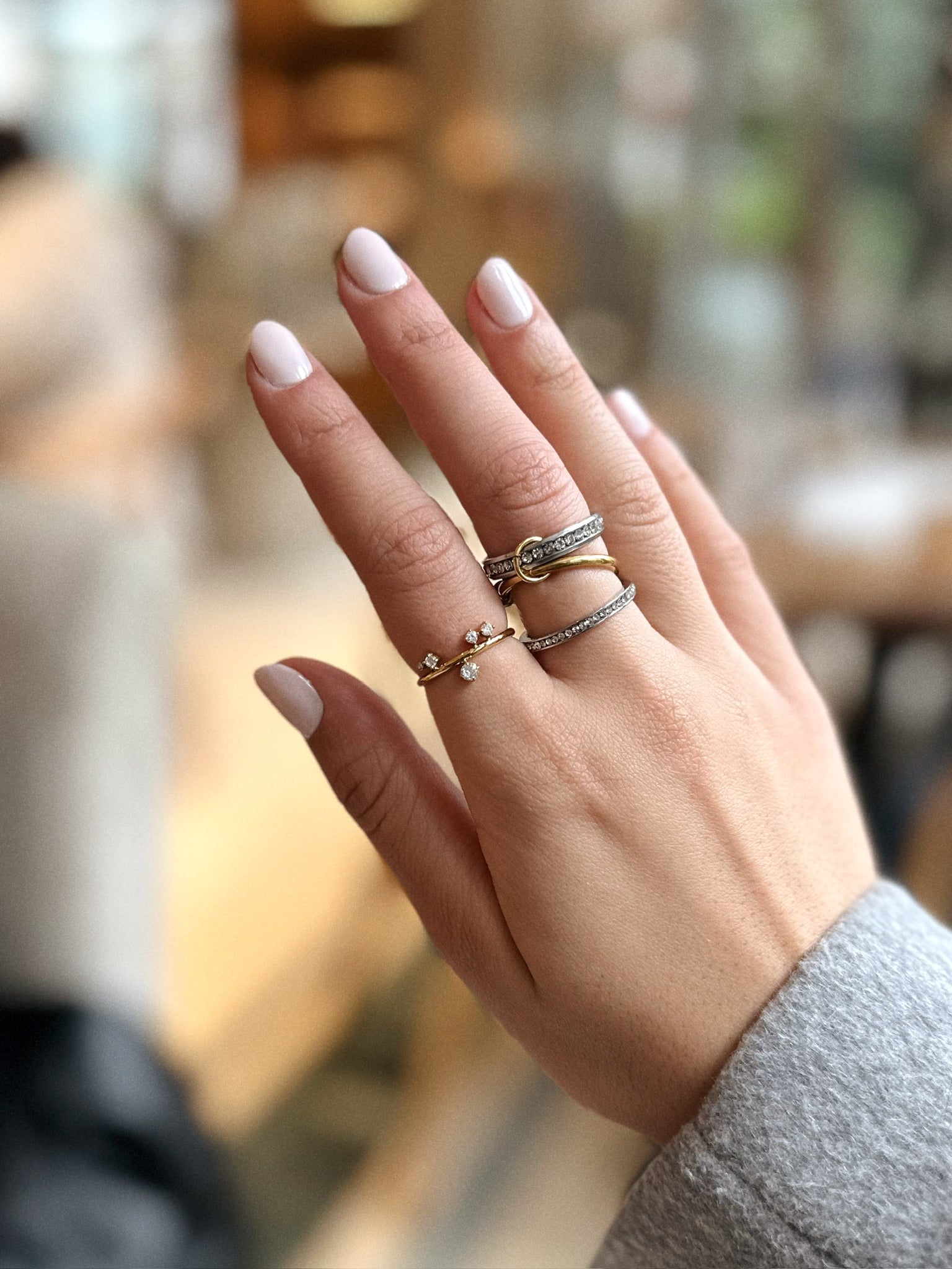 ZIA | Tarnish Free | linked 3 or 4 eternity bands Ring | Gold and Silver