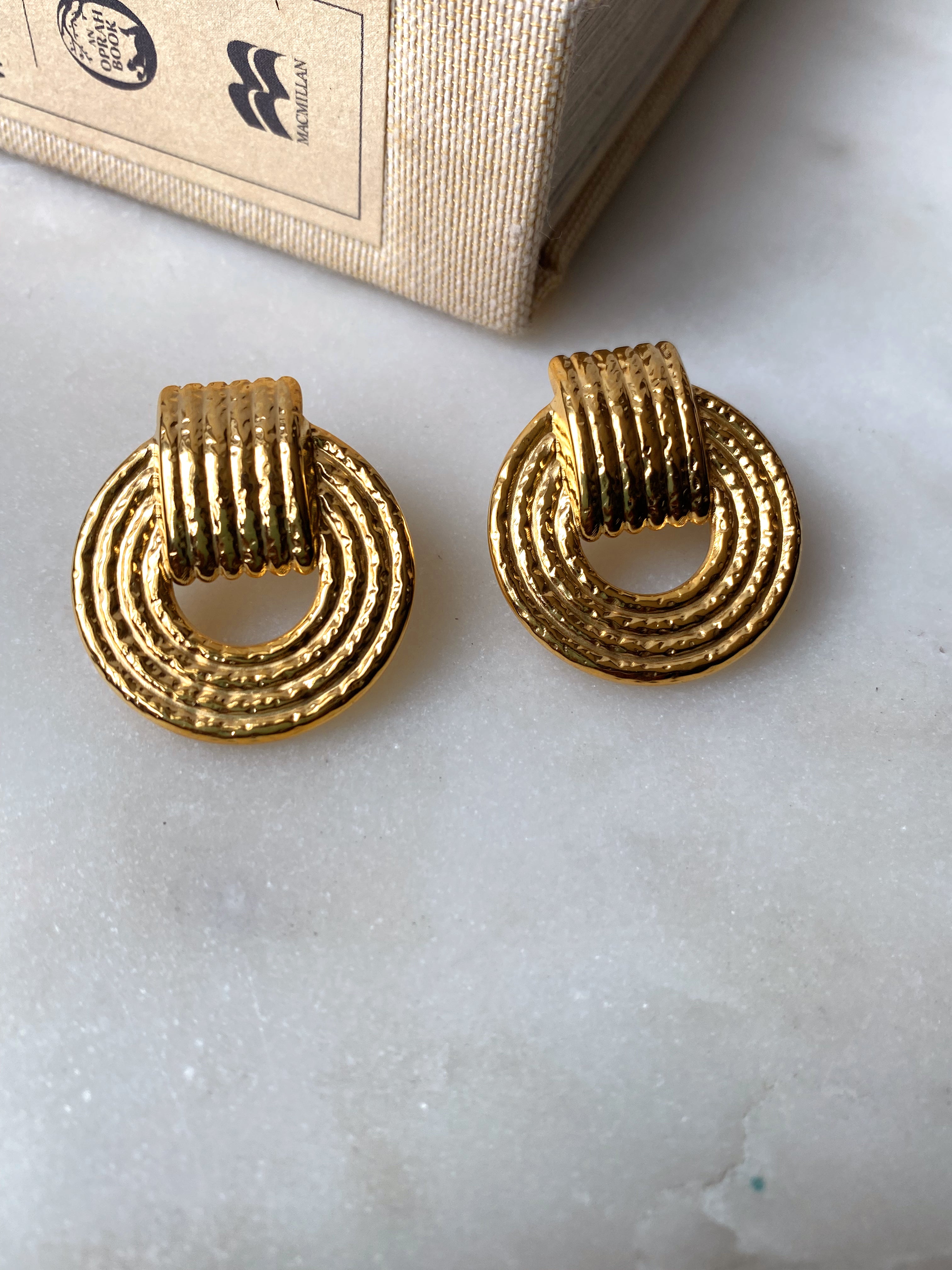 JANE | Tarnish Free | Gold Chunky Compass Shaped Earrings