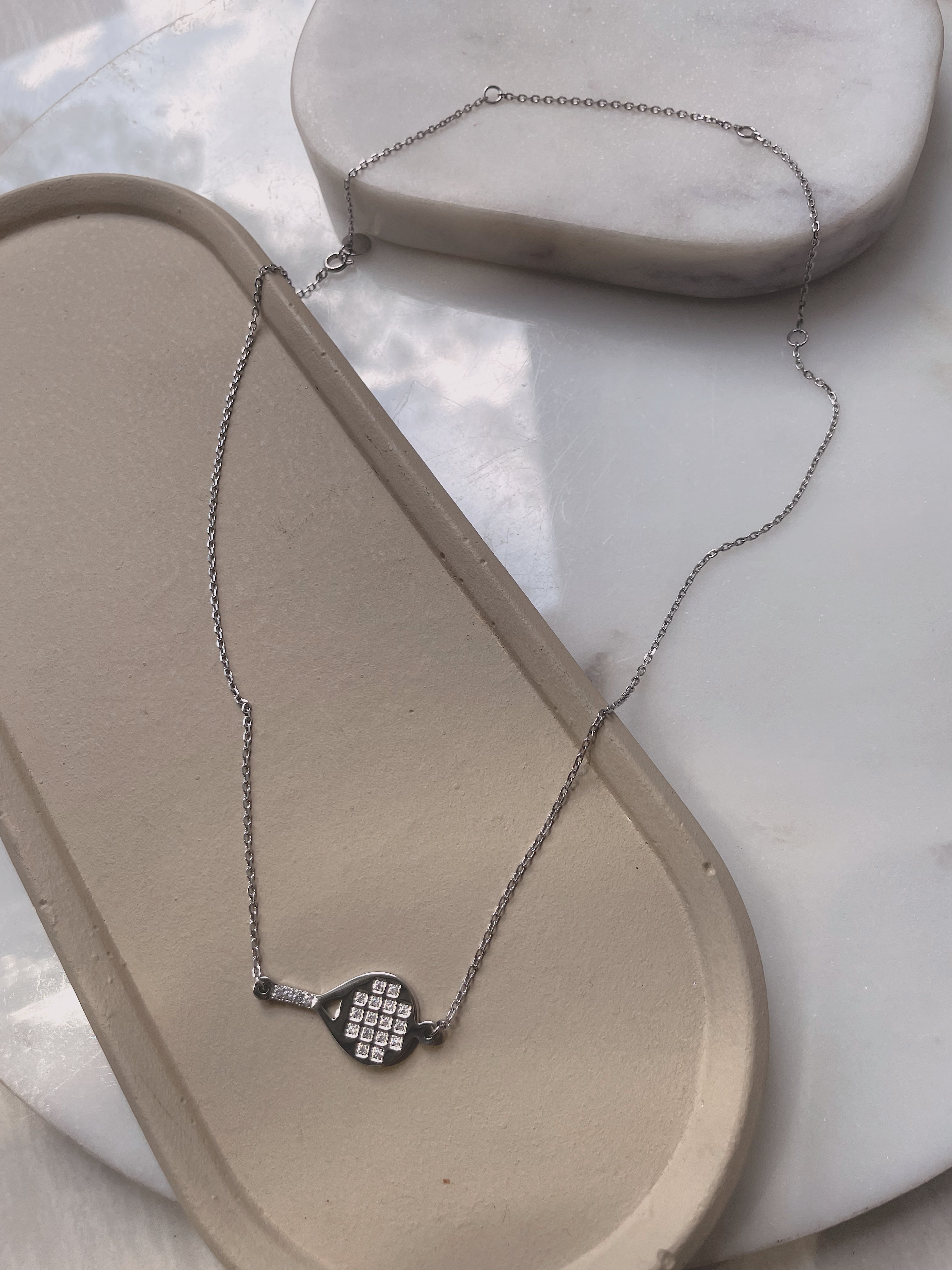 PADEL STUDDED | Tarnish-Free | Stainless Steel | Cubic Zirconia | Gold/Silver | Padel Necklace/Bracelet