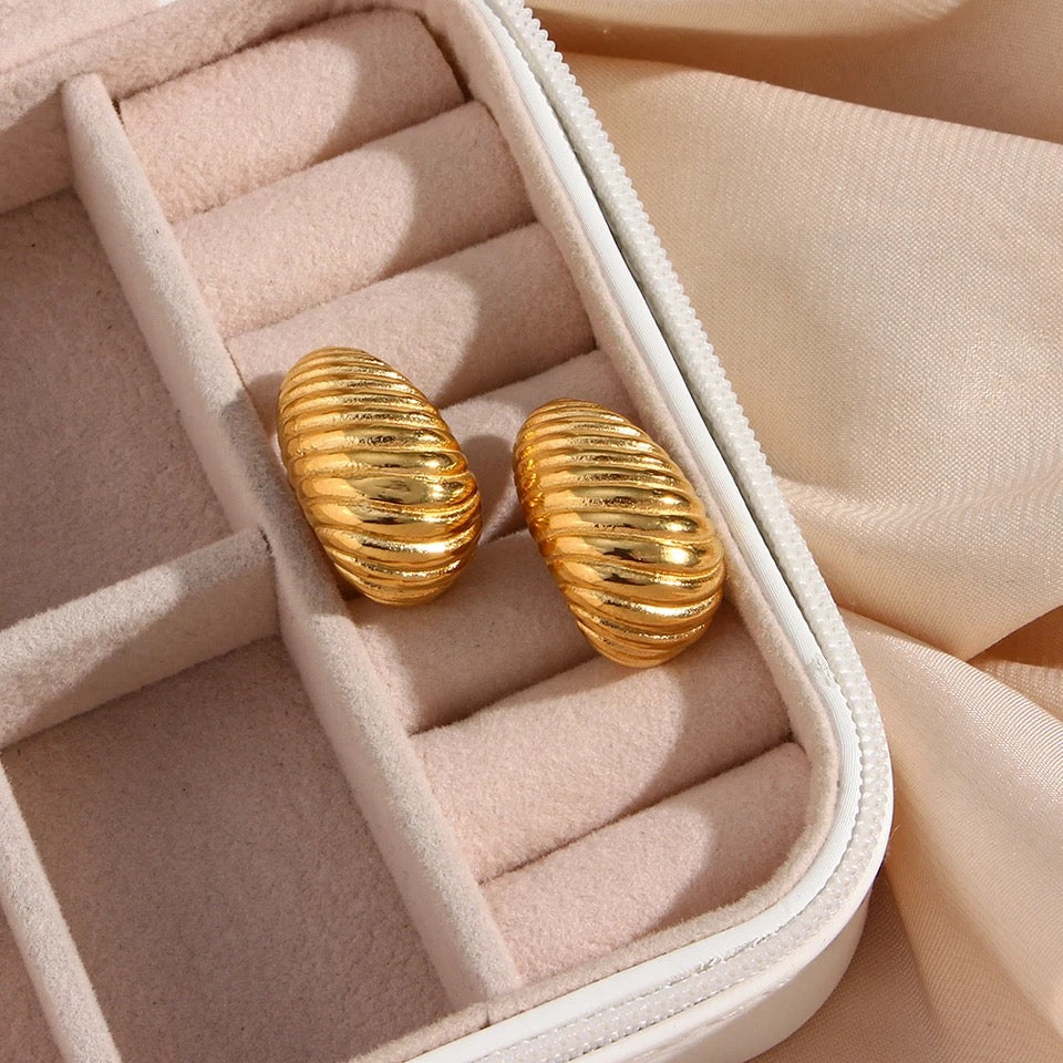 BLISS | Tarnish Free | Gold Croissant Curve Stud | Earrings