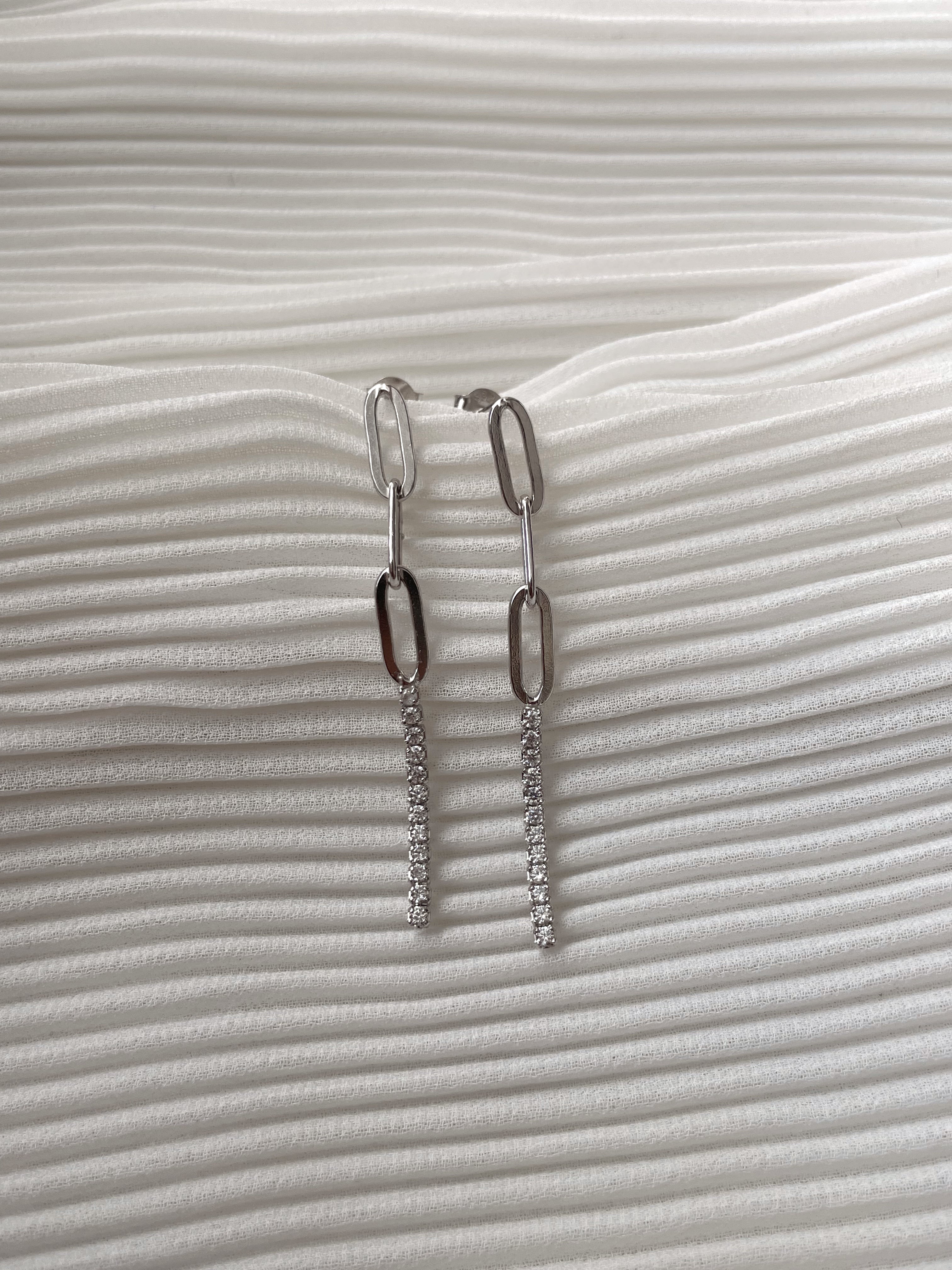 MAY | S925 Sterling Silver | 18k Gold/Platinum Plated I Link and Cubic Zirconia | Earring hi