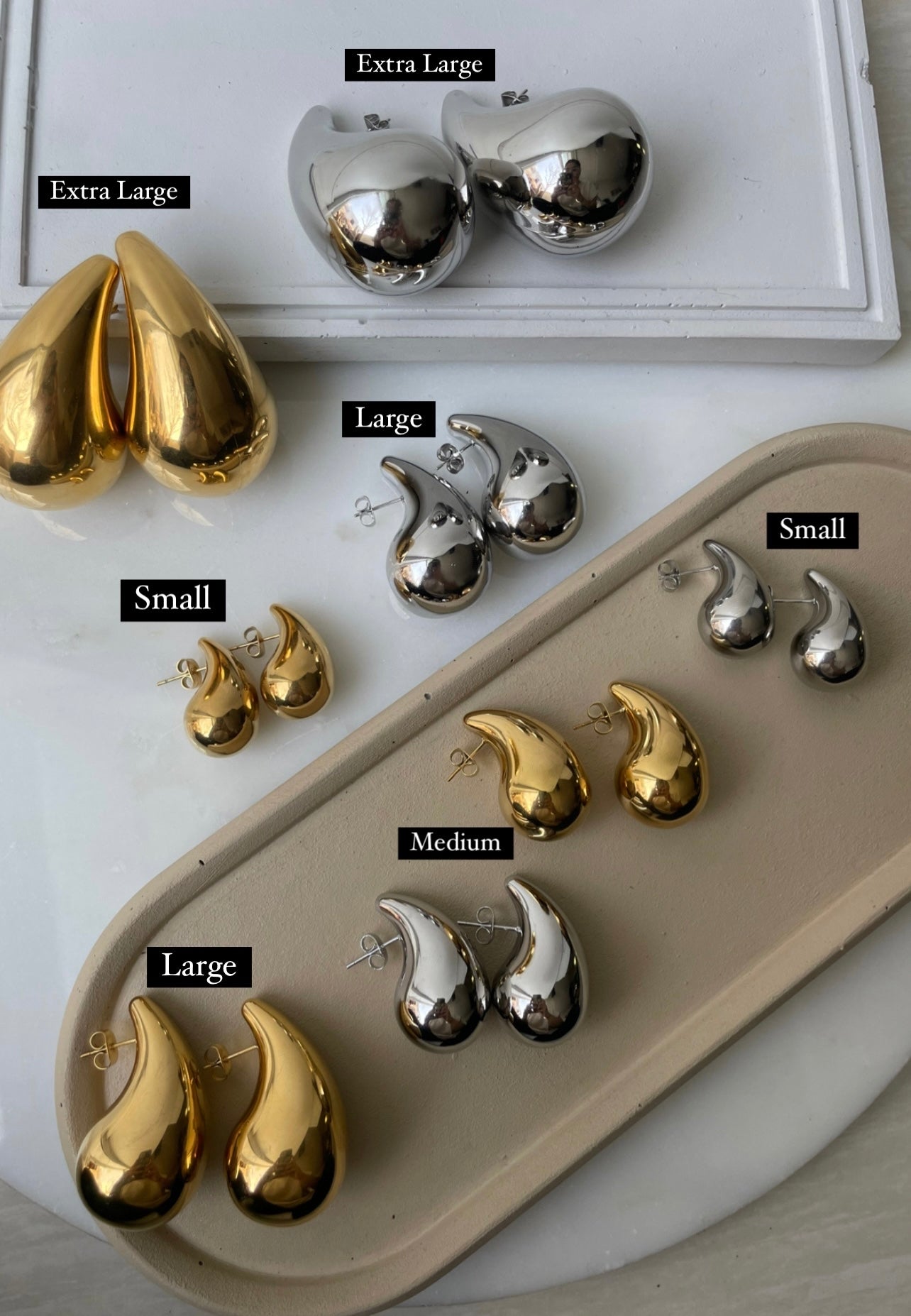 KYLIE | Gold/Silver Plated | Chunky Drop Stud | Earrings | Tarnish Free