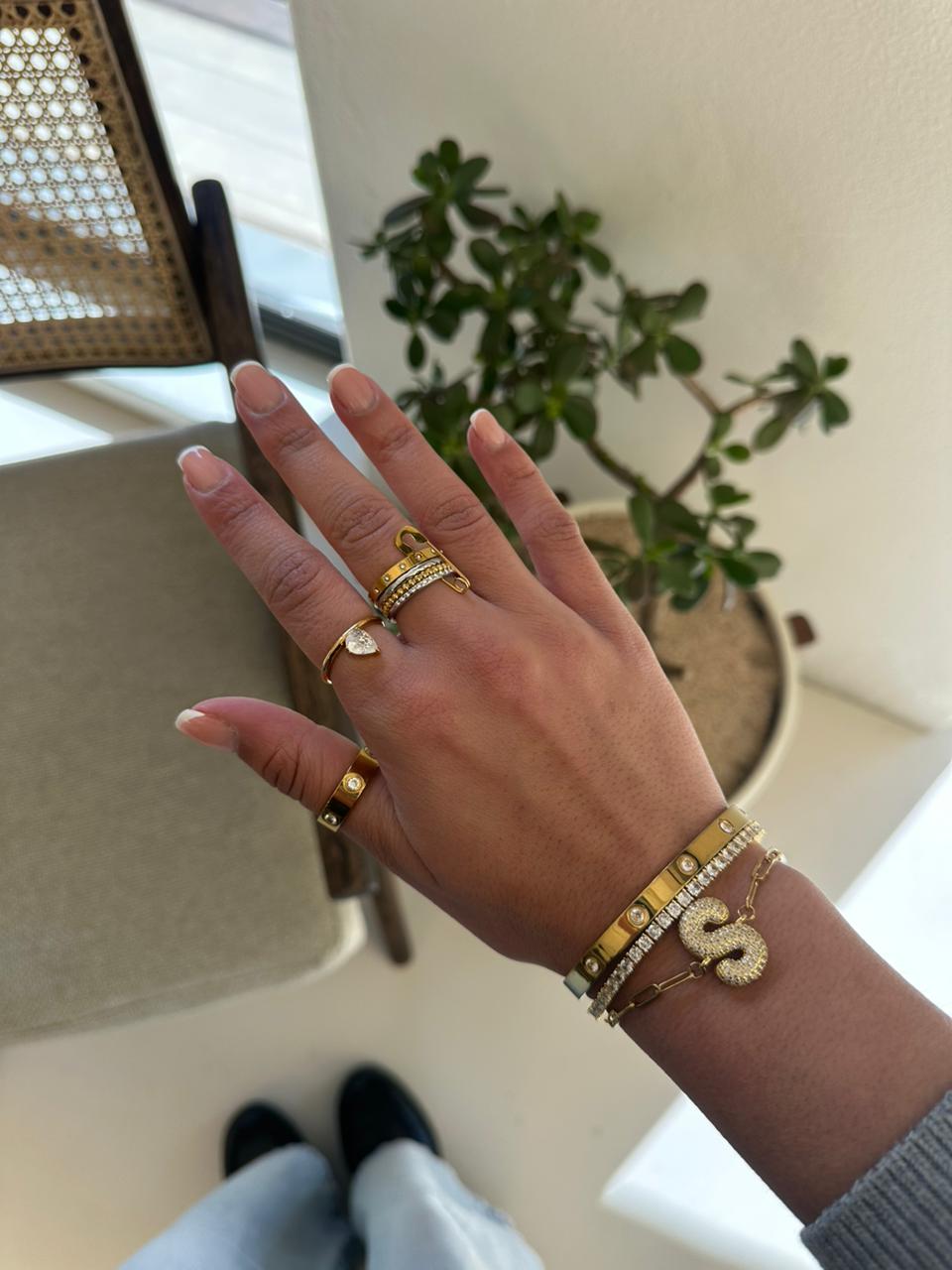 BUBBLE GLAM INITIALS I Plated I Letter Bracelet