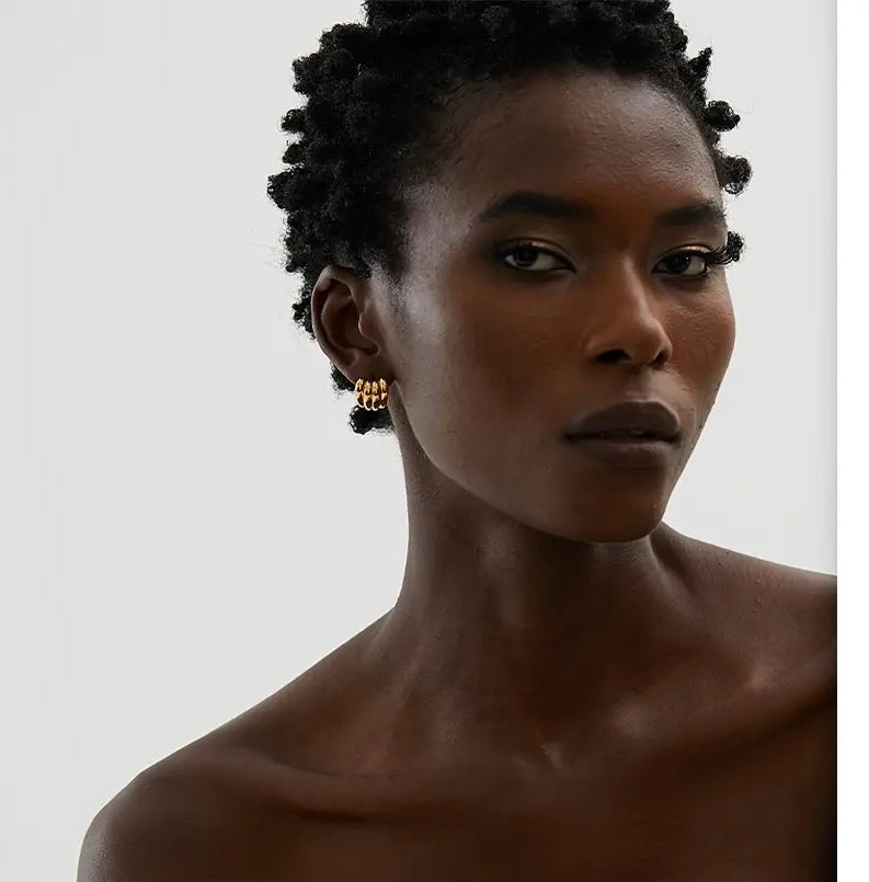 WORTHY | Tarnish Free | Gold/Silver Mini Ridged Curved Stud | Earring