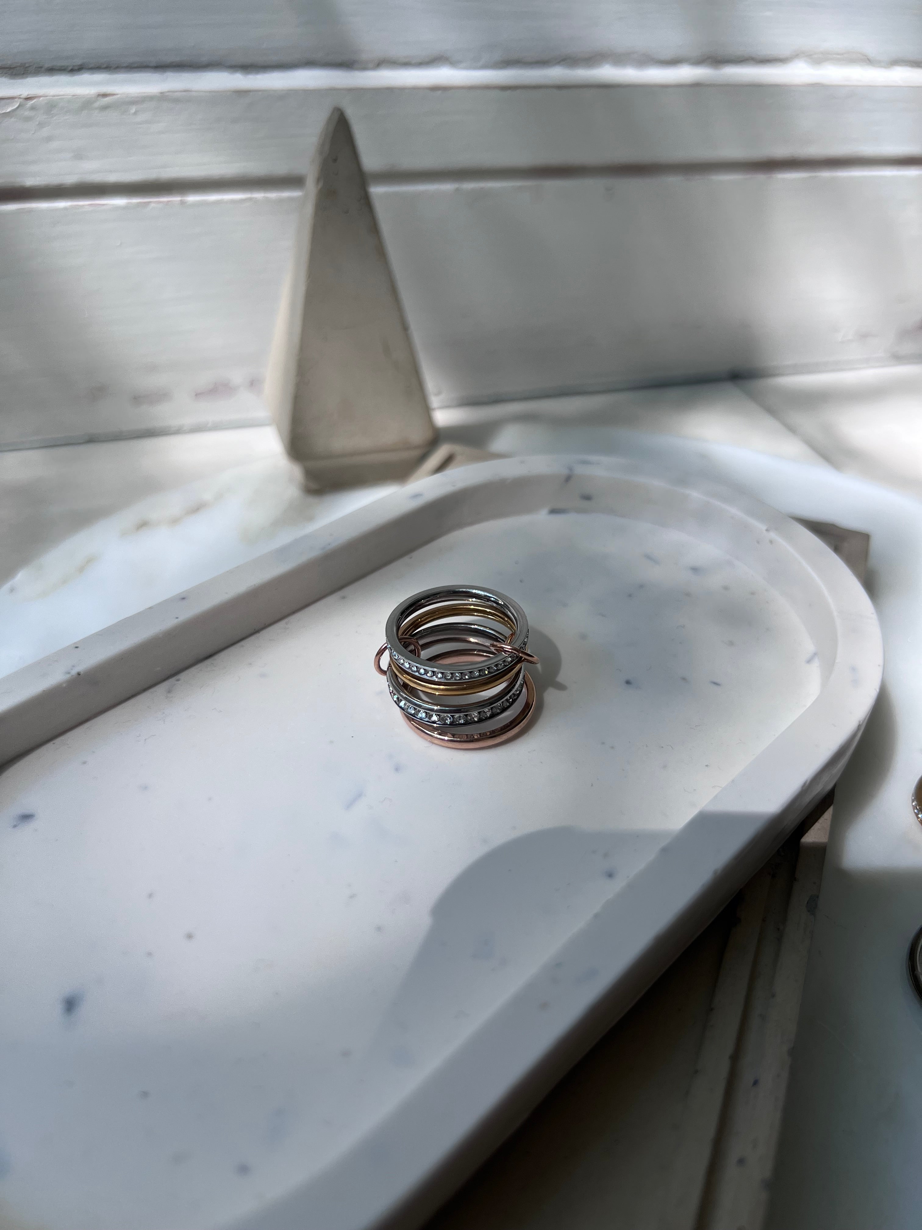 PIA | Tarnish Free | linked 4 eternity bands Ring | Gold/silver/rose gold