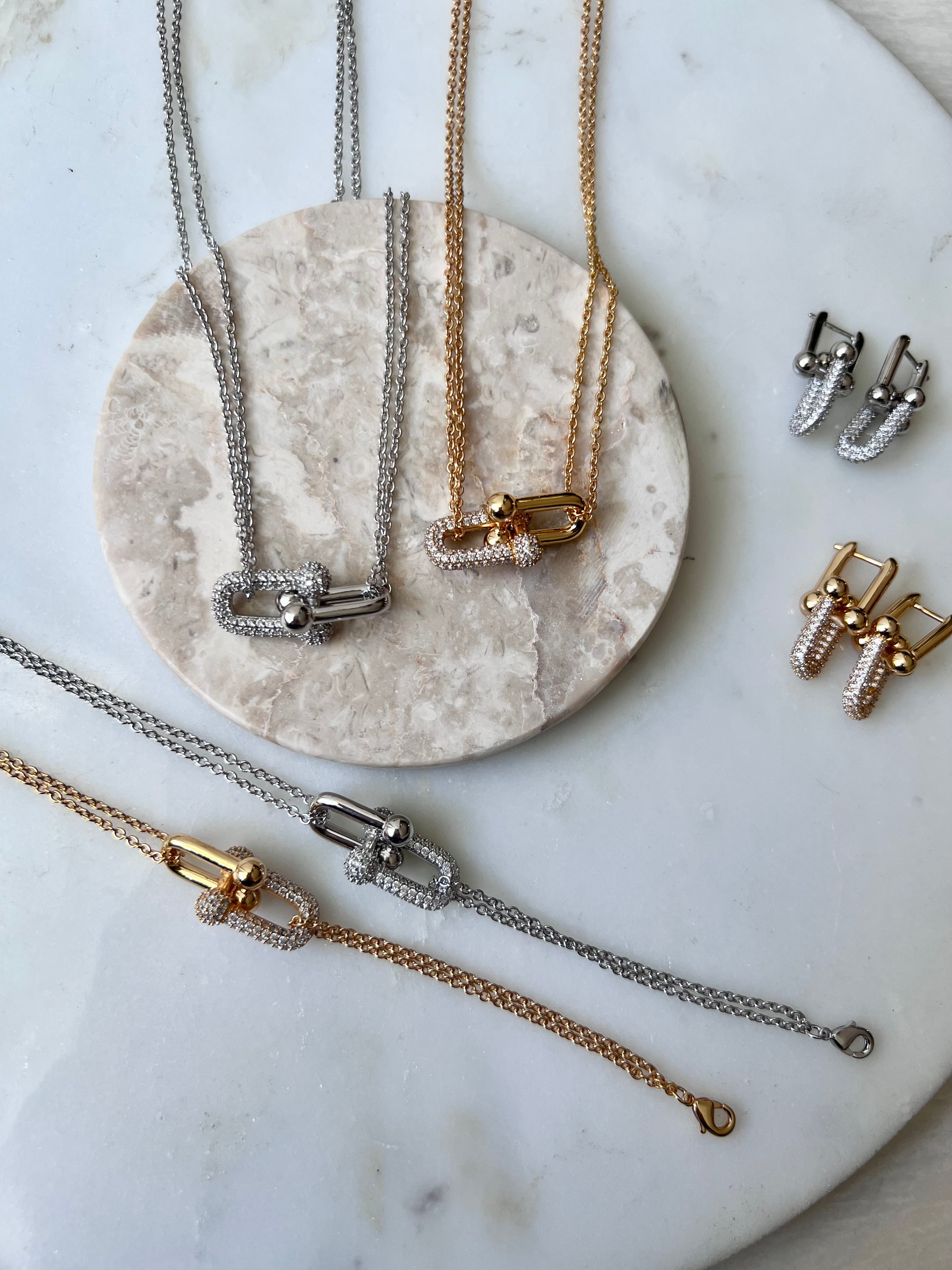 LINK DE LUXE| Gold/Silver Luxury Necklace/Bracelet/Earrings