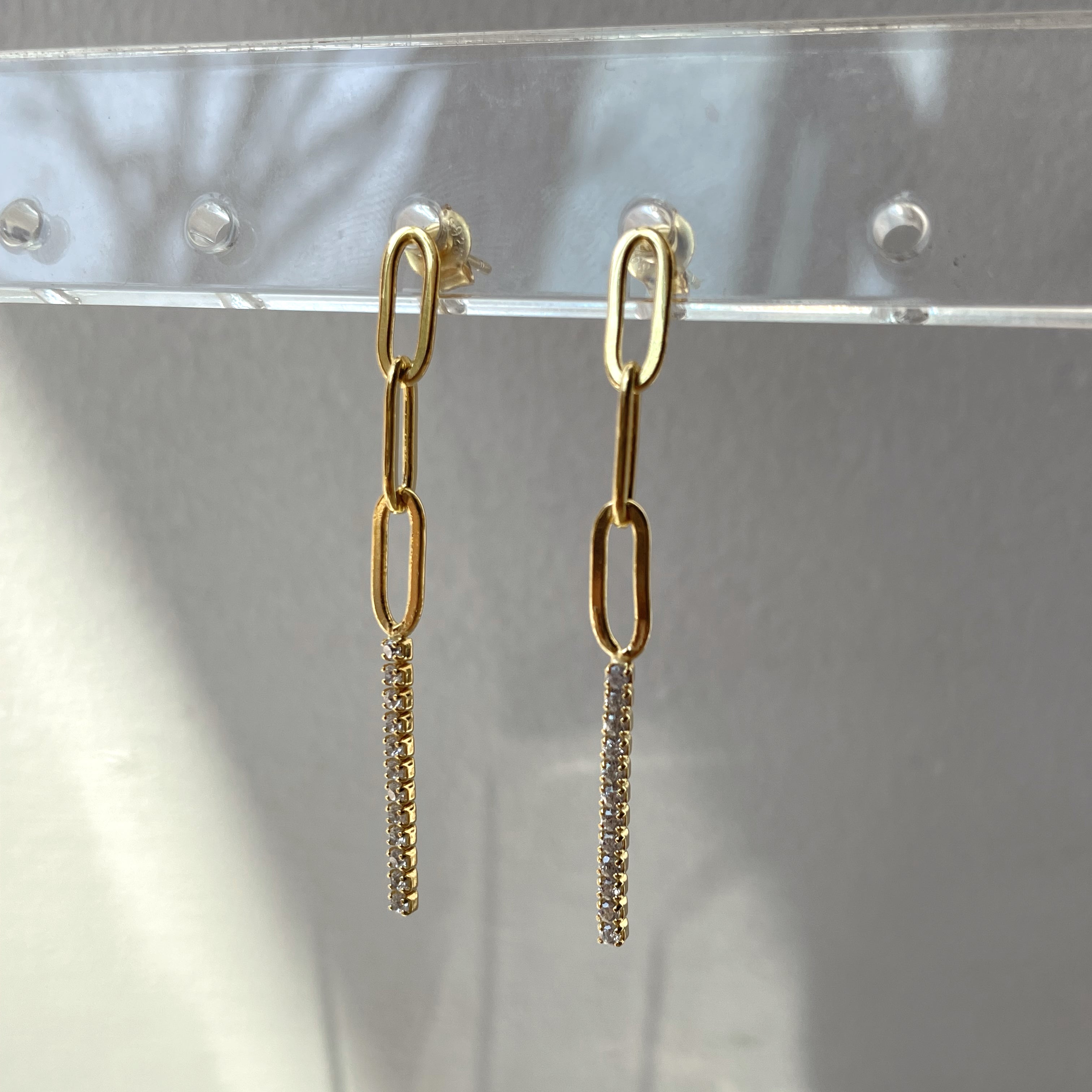 MAY | S925 Sterling Silver | 18k Gold/Platinum Plated I Link and Cubic Zirconia | Earring hi