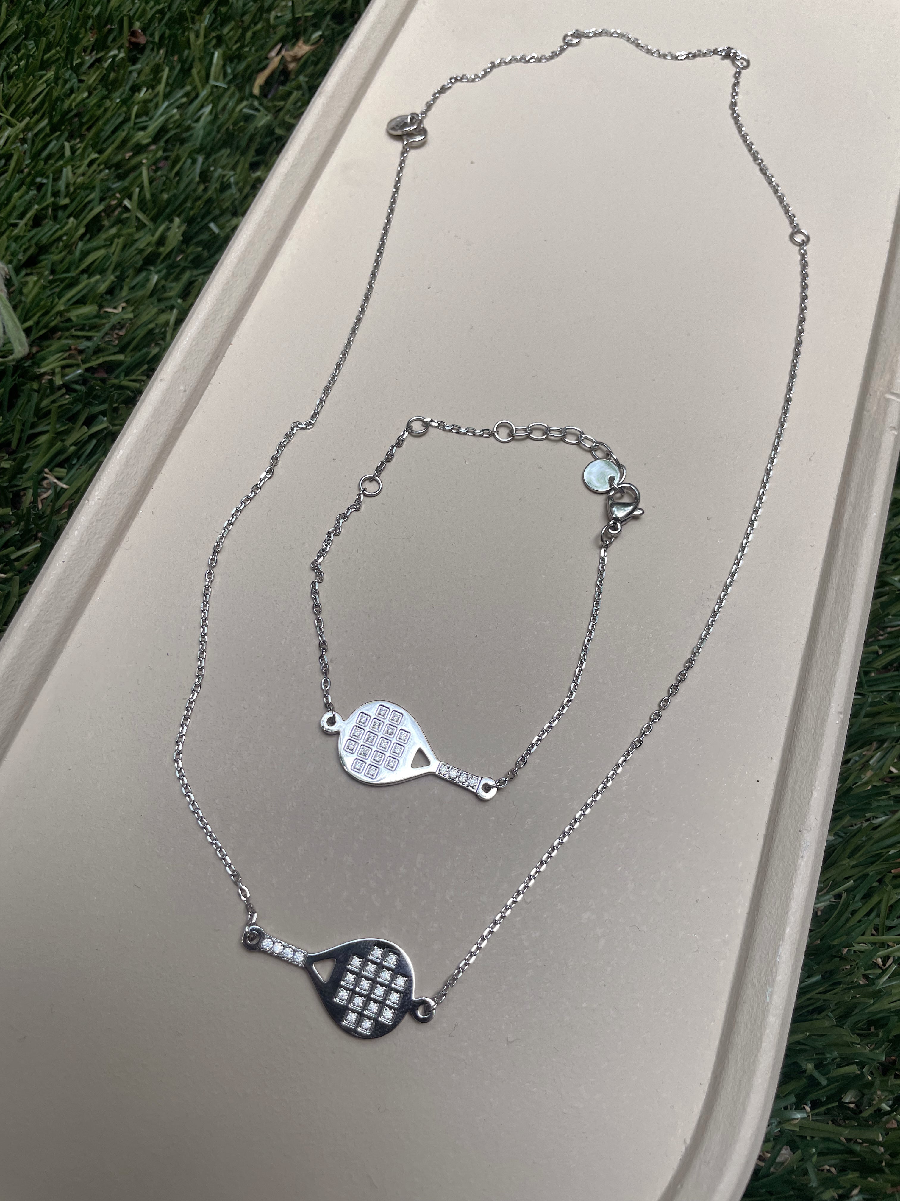 PADEL STUDDED | Tarnish-Free | Stainless Steel | Cubic Zirconia | Gold/Silver | Padel Necklace/Bracelet