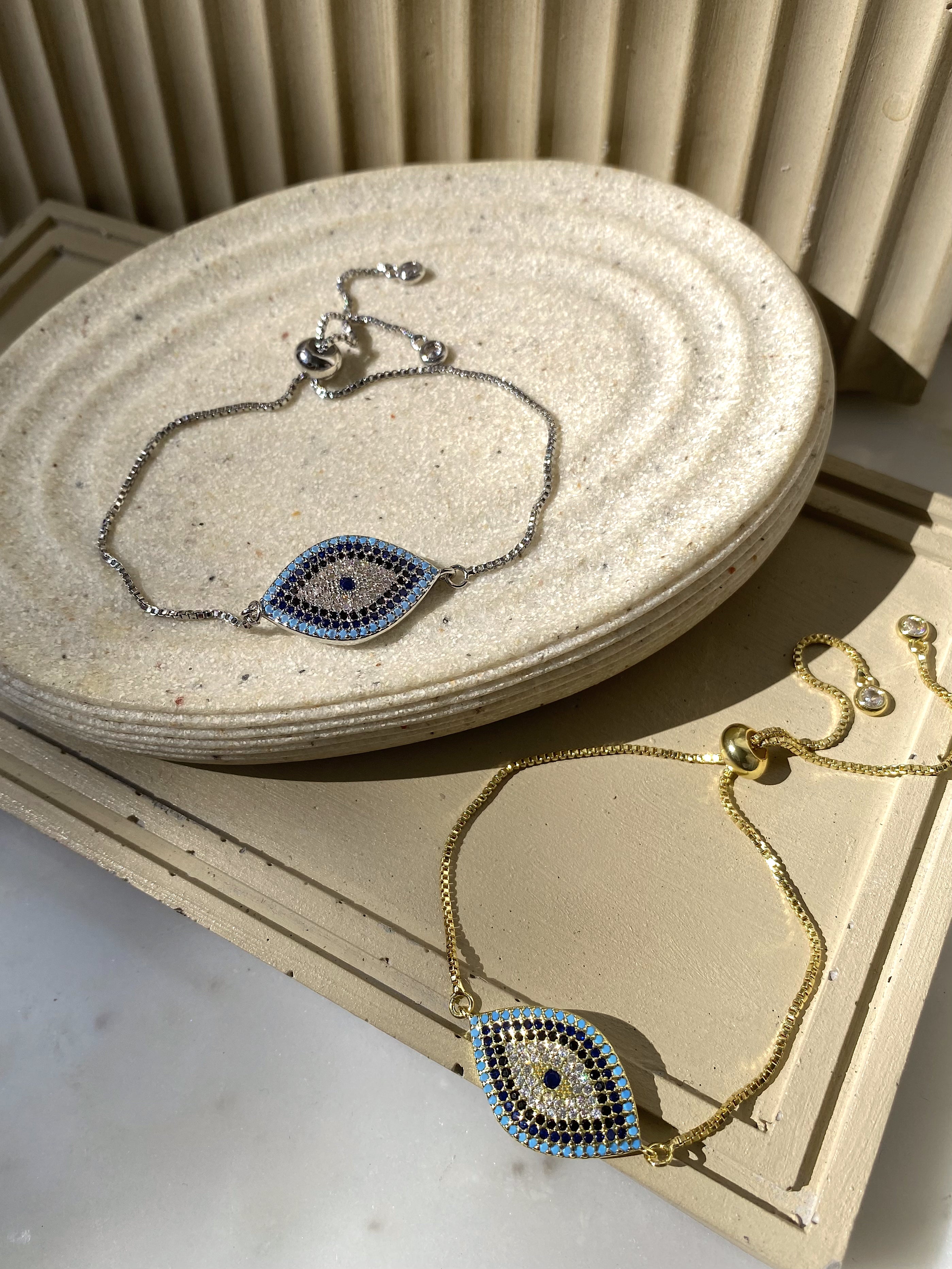 AALIYAH | Evil Eye Jewel Encrusted Adjustable Bracelet