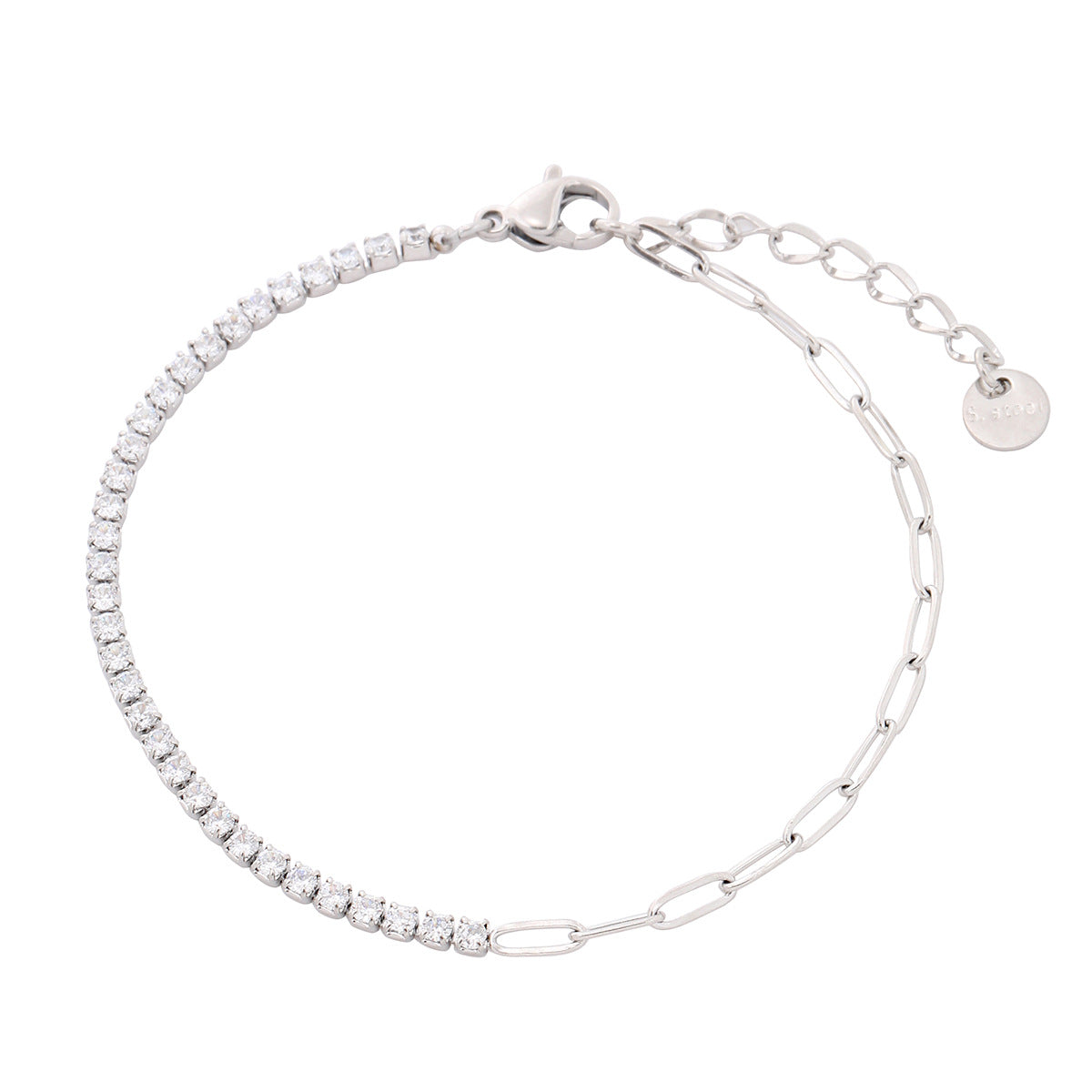BREE | Gold/Silver Paperclip and Crystal Bracelet | Tarnish Free