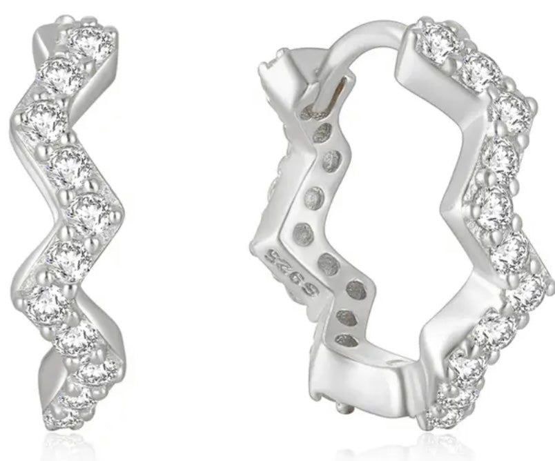 ENLIGHTEN | S925 Sterling Silver | 18ct Gold/Silver Plated | Zigzag Earrings