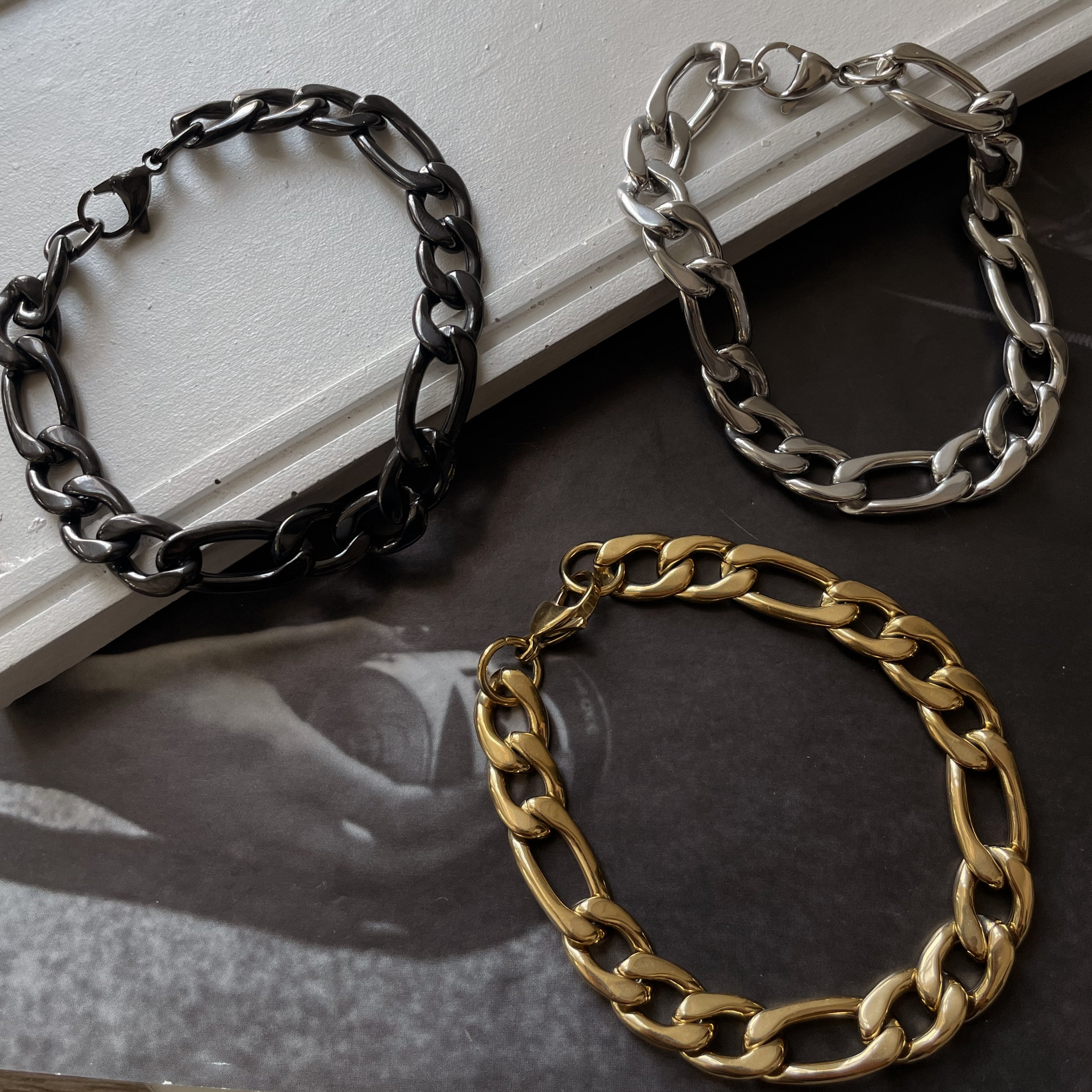 HOMME | ZibaMan | Black/Gold/Silver Cuban Bracelet | Tarnish-Free