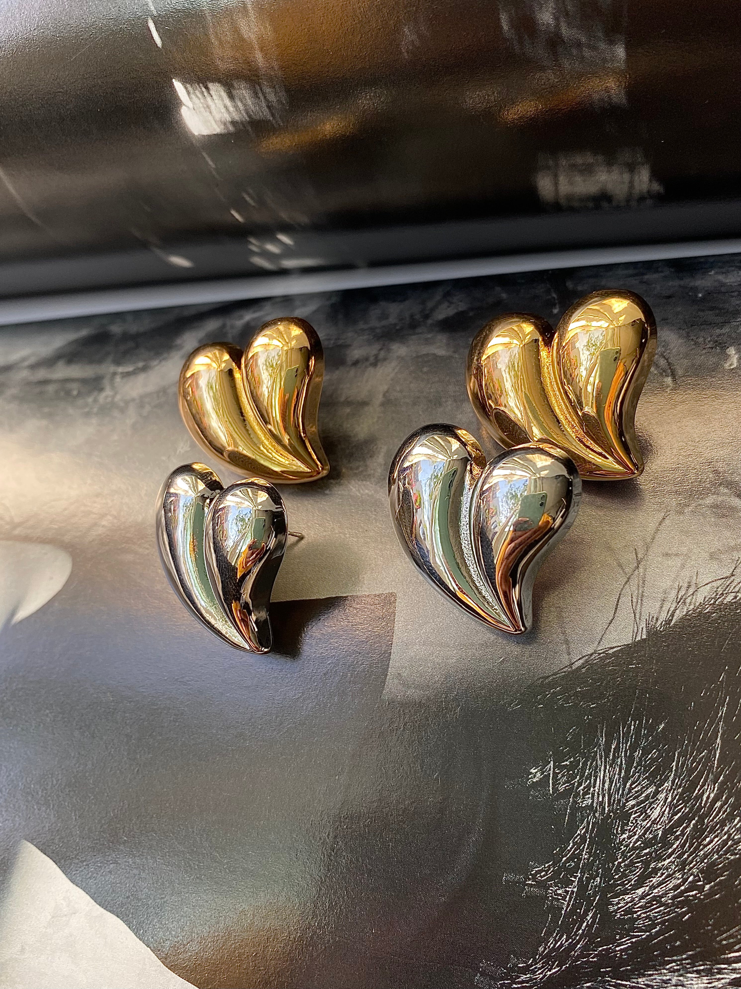 JOLENE| Tarnish Free | Gold/Silver Chunky Heart Shaped Earring