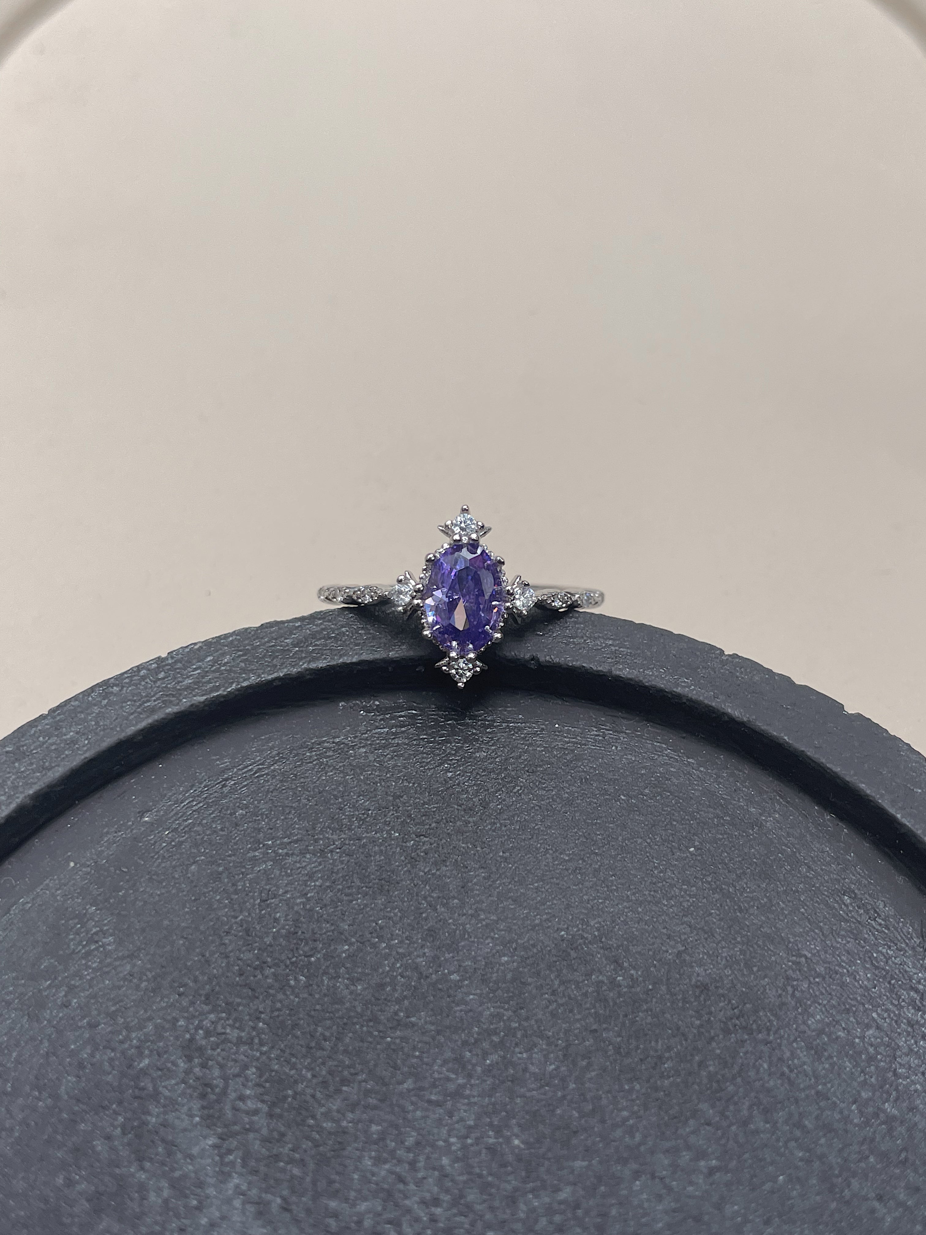 LAVENDER | S925 Sterling Silver I 18k Gold/Platinum Plated I Purple Cubic Zirconia | Ring