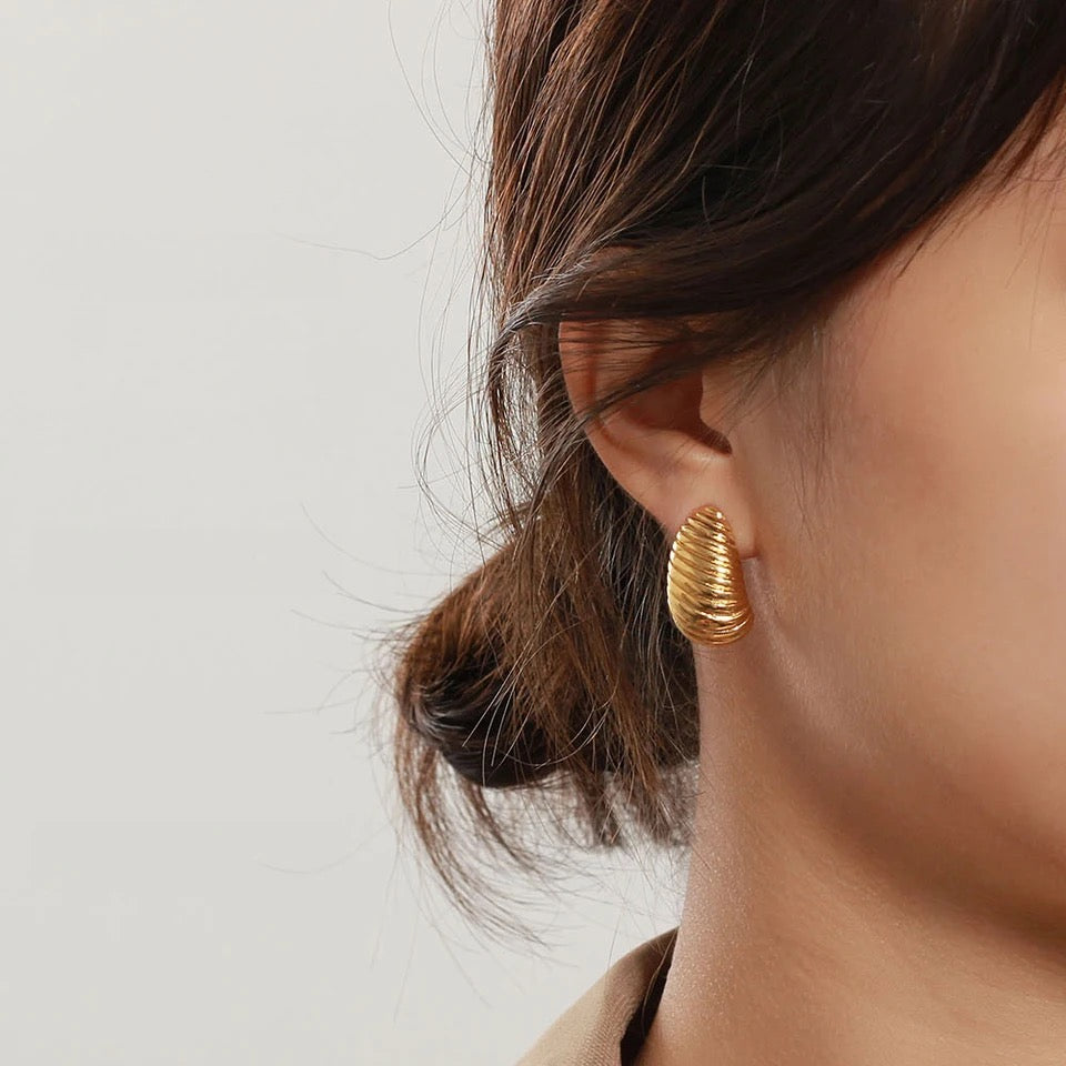 BLISS | Tarnish Free | Gold Croissant Curve Stud | Earrings