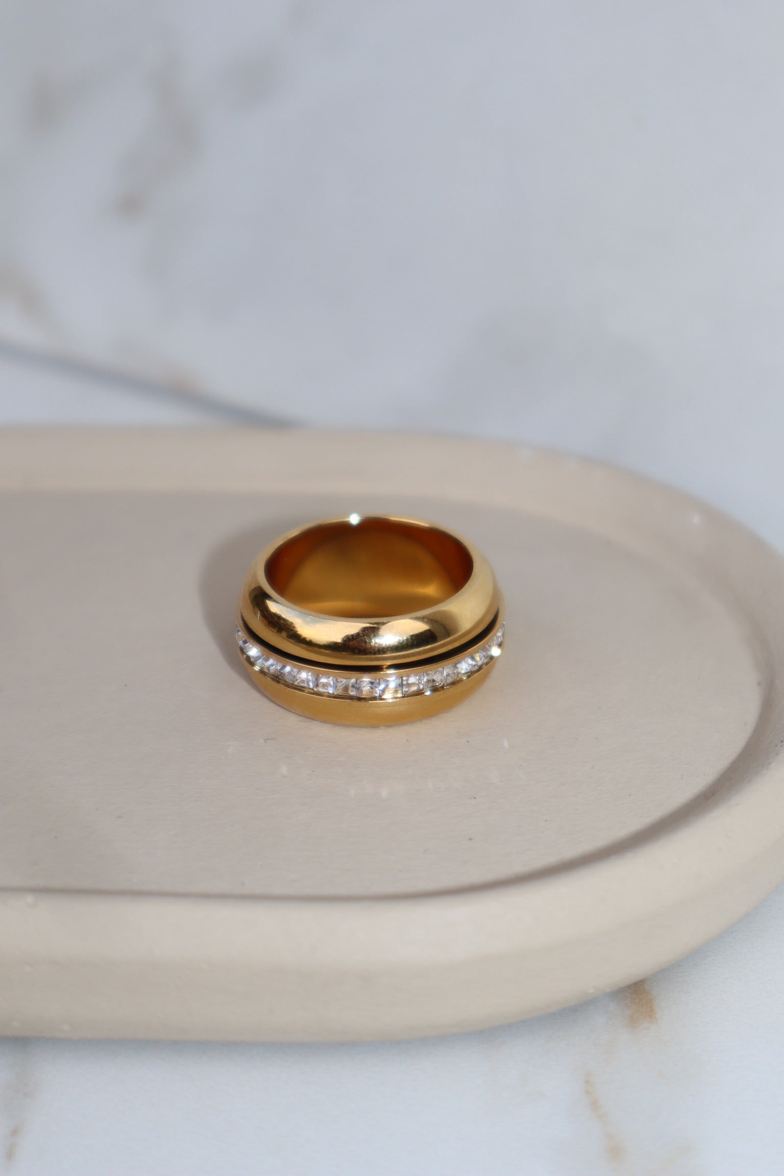 MOSSO | Tarnish Free | Gold cubic zirconia Ring