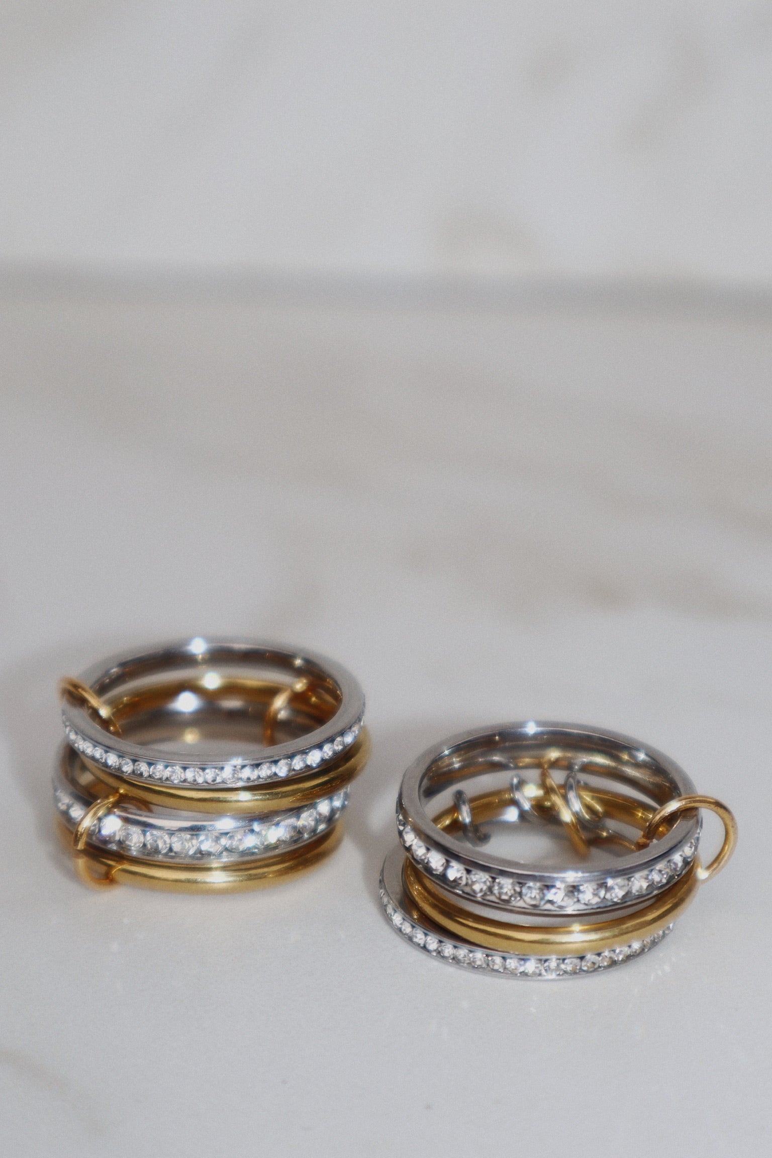 ZIA | Tarnish Free | linked 3 or 4 eternity bands Ring | Gold and Silver