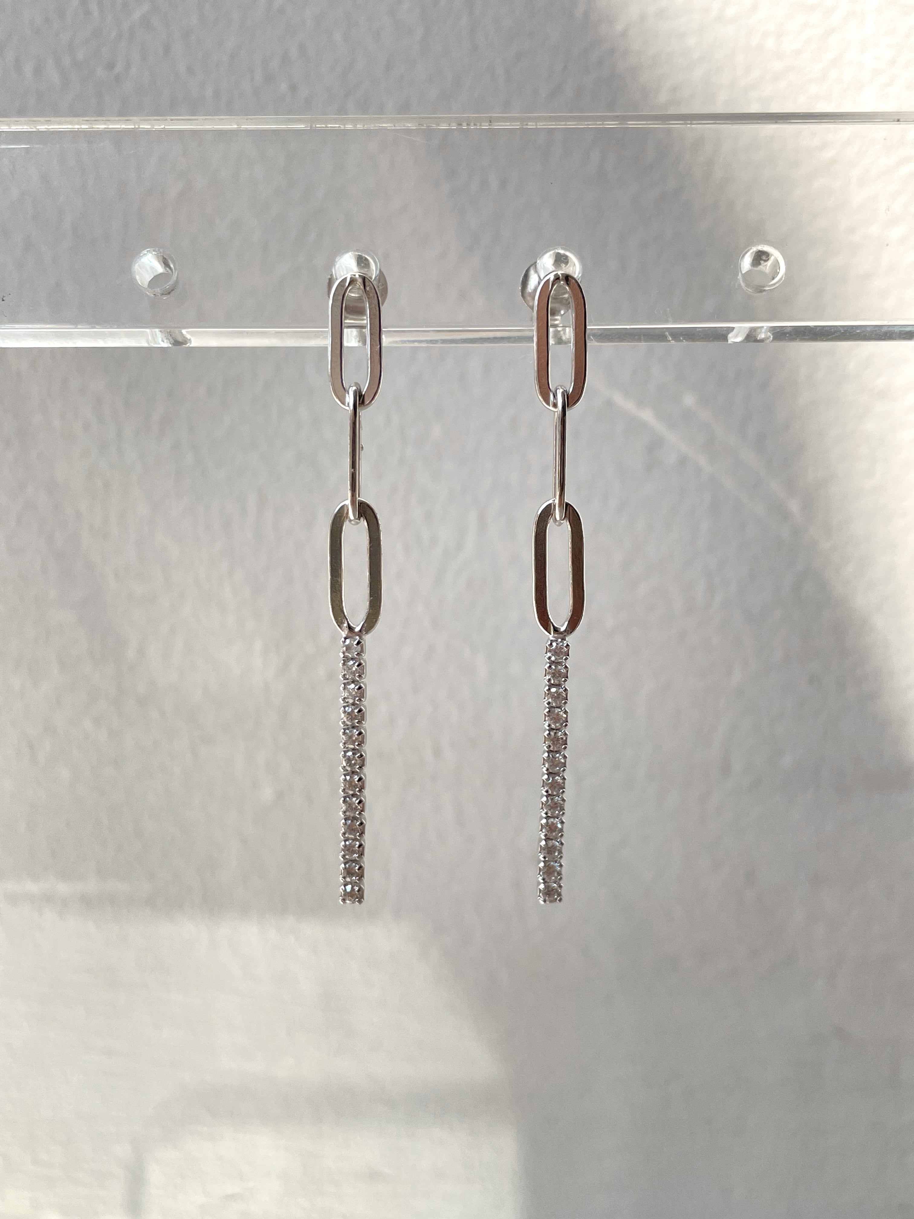 MAY | S925 Sterling Silver | 18k Gold/Platinum Plated I Link and Cubic Zirconia | Earring hi