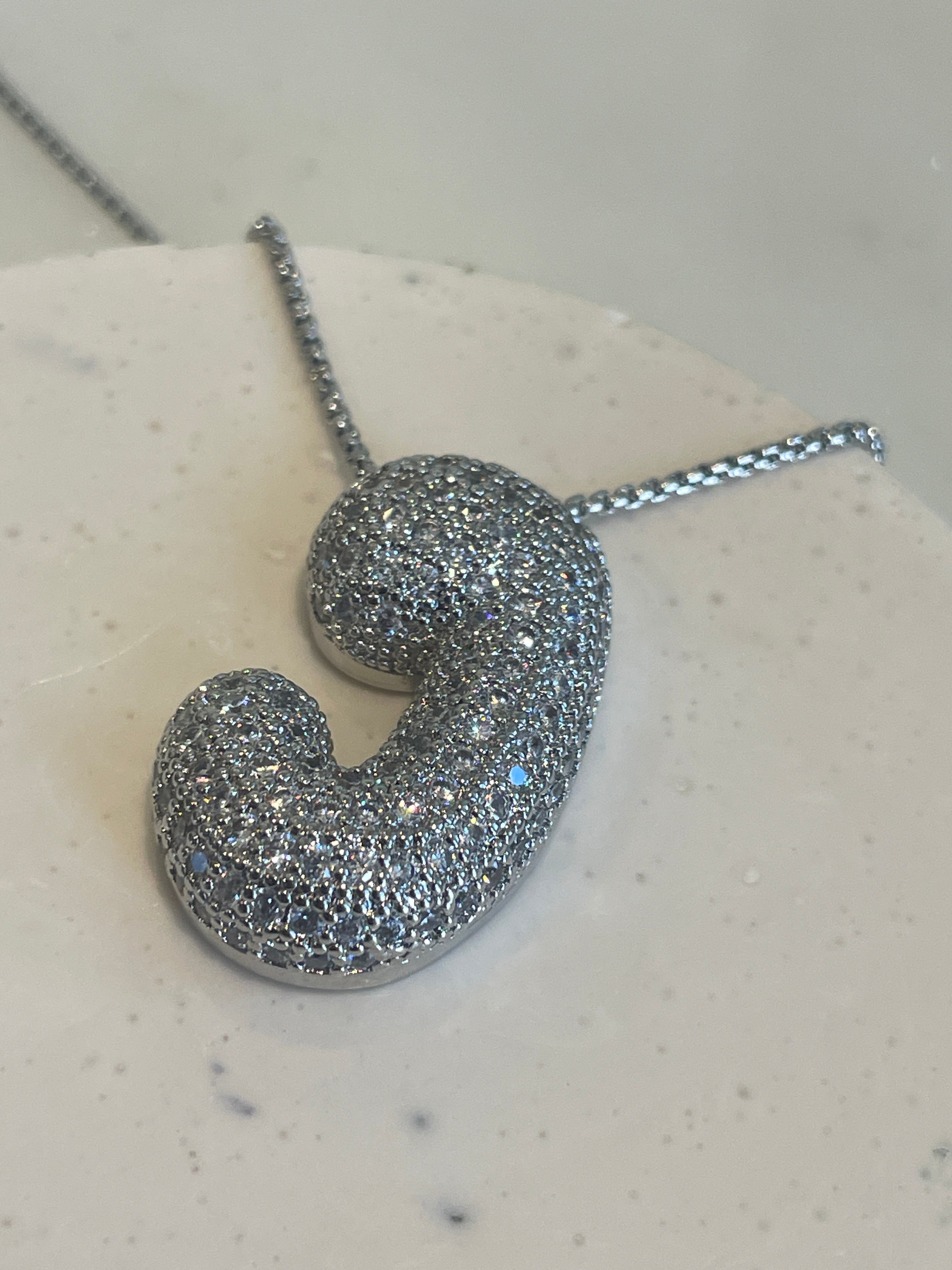 BUBBLE GLAM INITIALS I plated I Letter Necklace