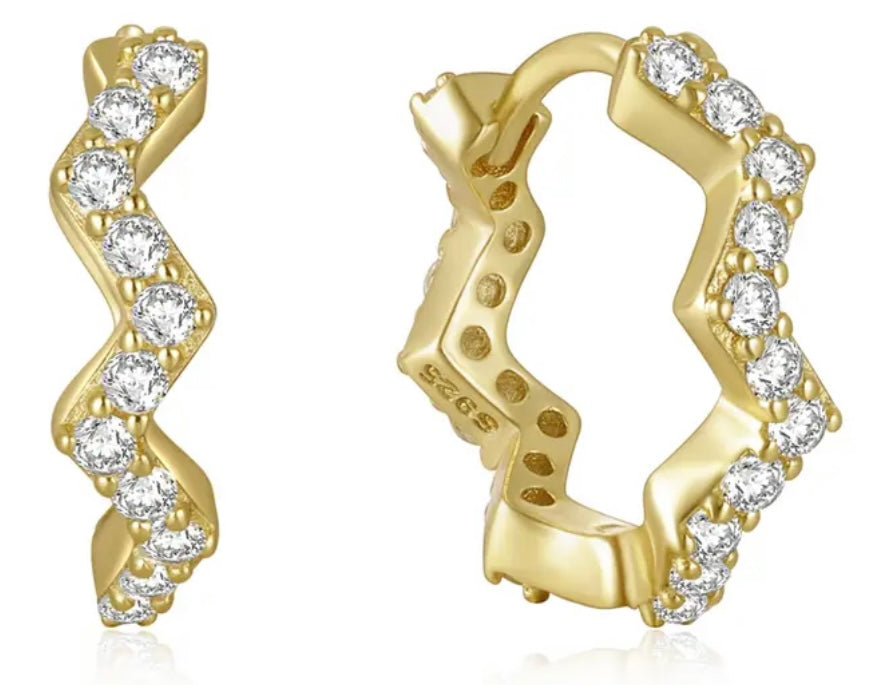 ENLIGHTEN | S925 Sterling Silver | 18ct Gold/Silver Plated | Zigzag Earrings