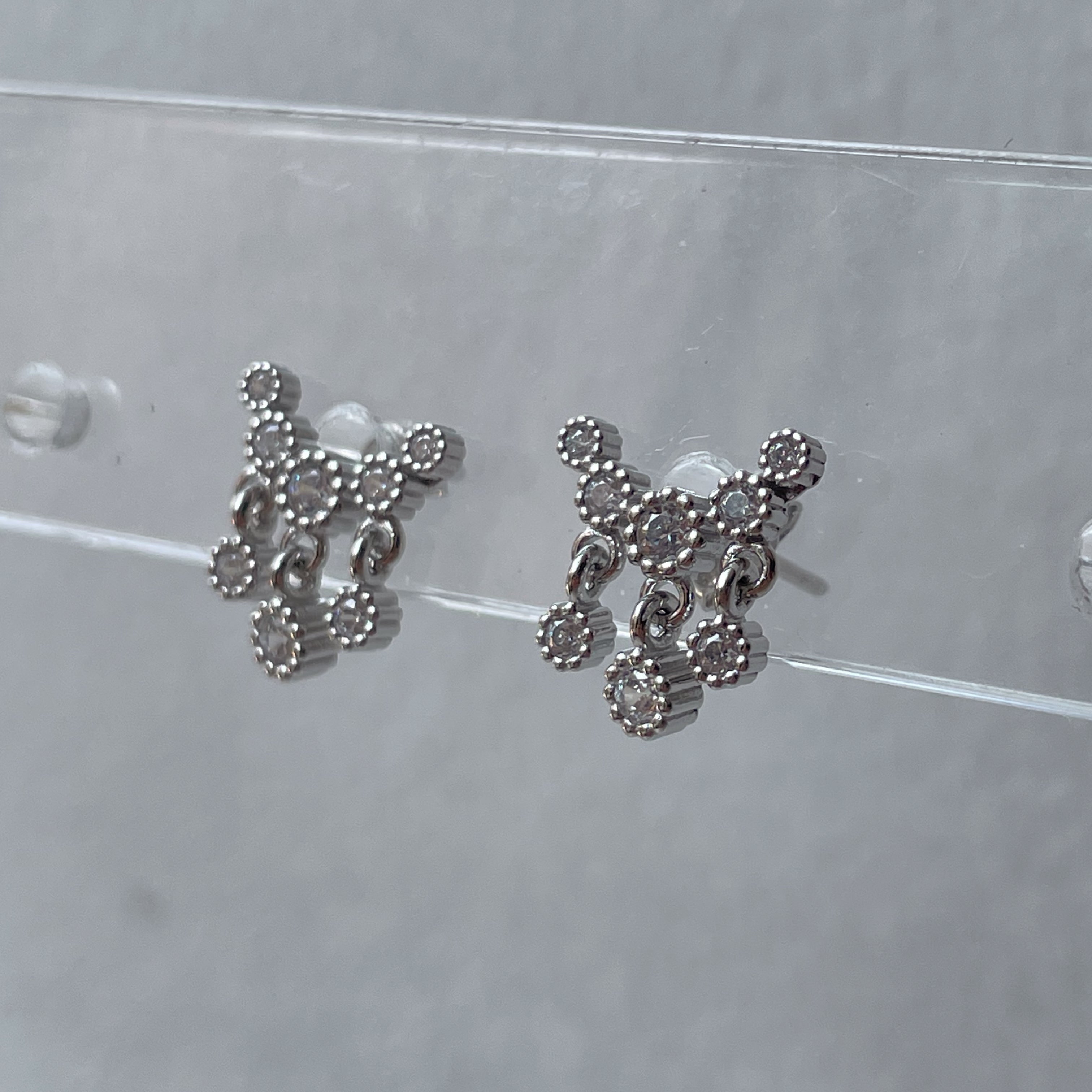 GAIA | S925 Sterling Silver | 18k Gold/Platinum Plated I Cubic Zirconia | Dainty Curve Charm Stud | Earring