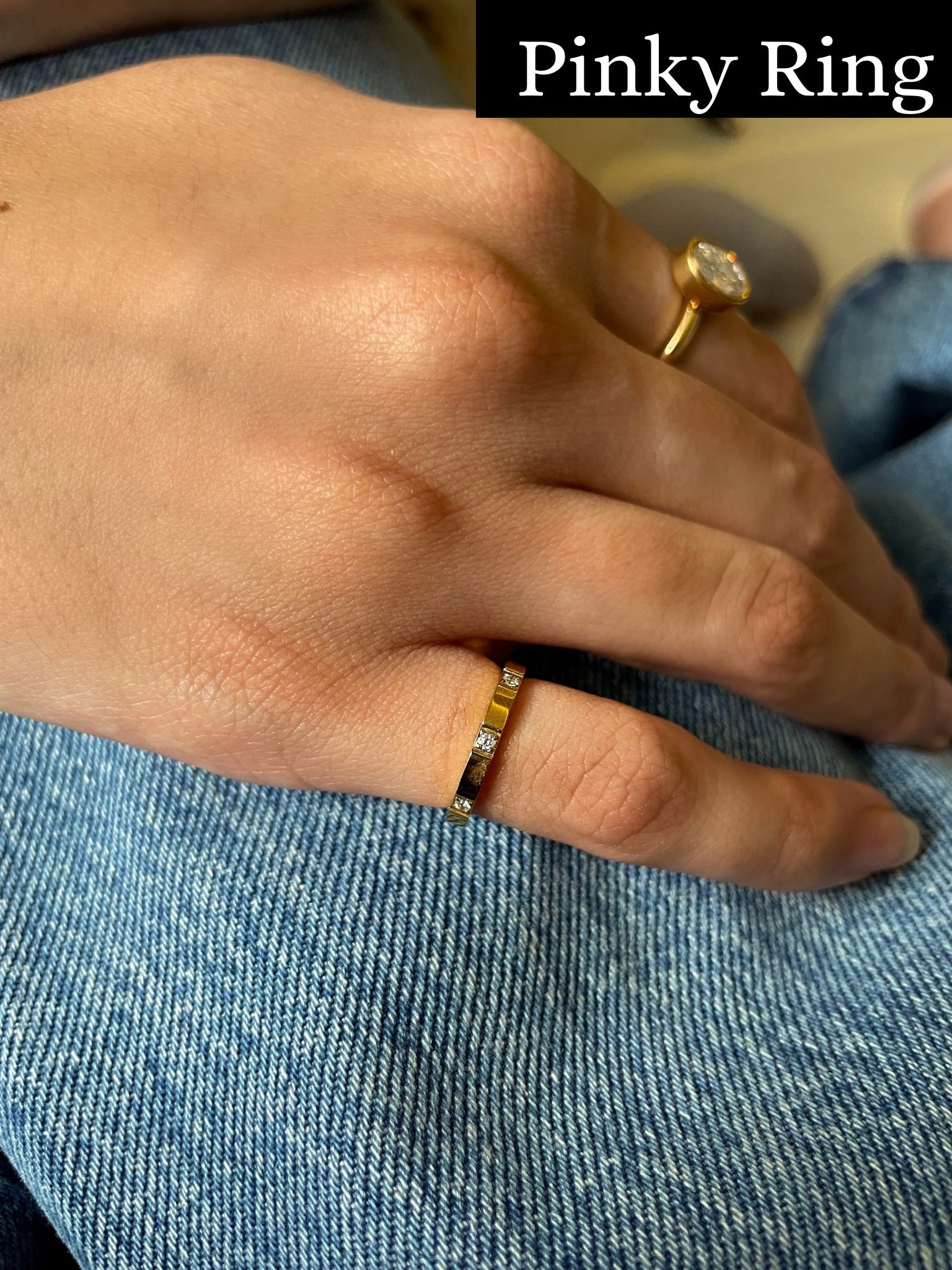 Daydream| Tarnish-Free| Thin Encrusted Designer-Inspired Pinky Ring