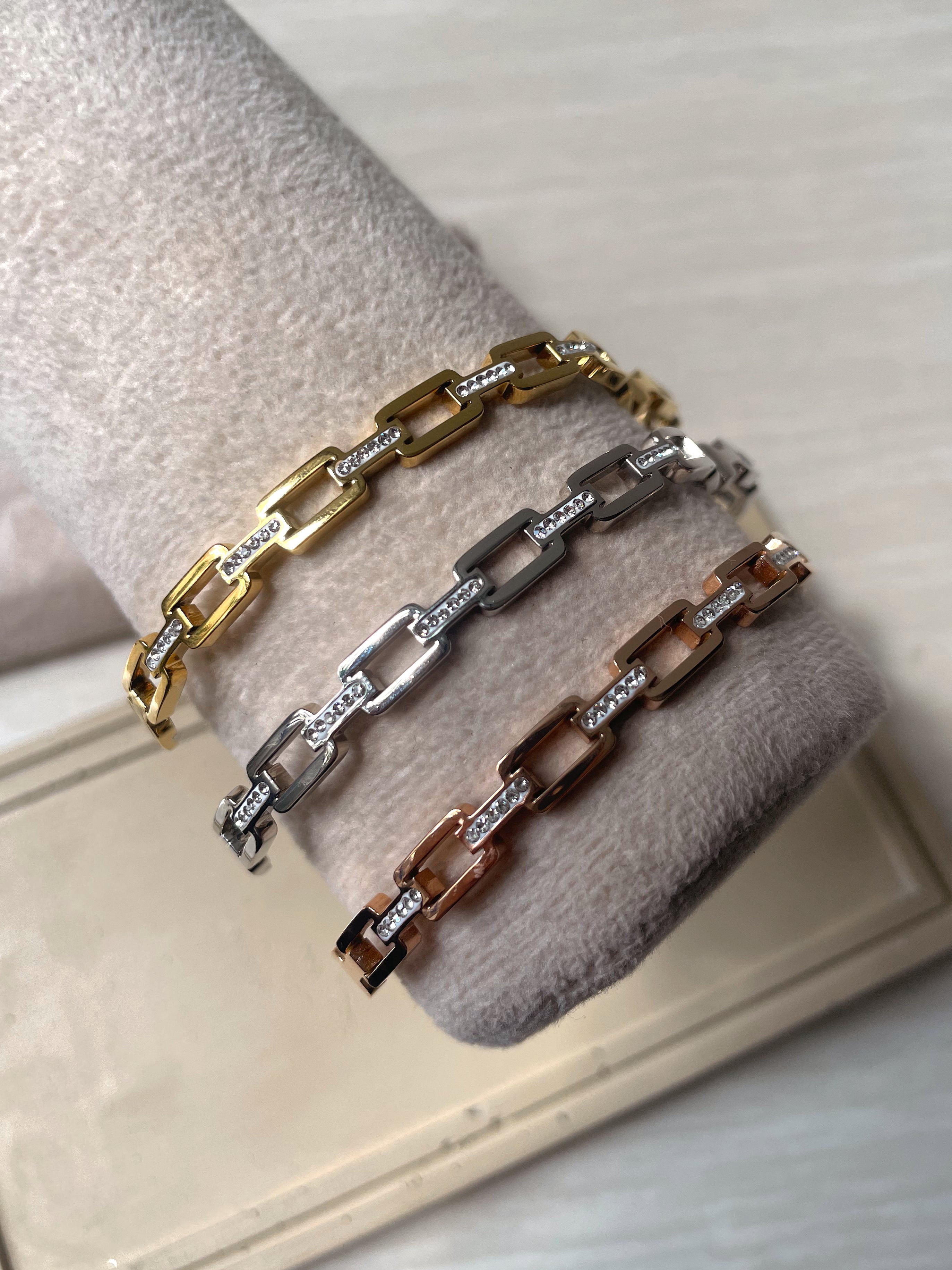 TONIA | Tarnish Free | Gold/Silver/Rose-Gold | Cubic Zirconia | Bangle