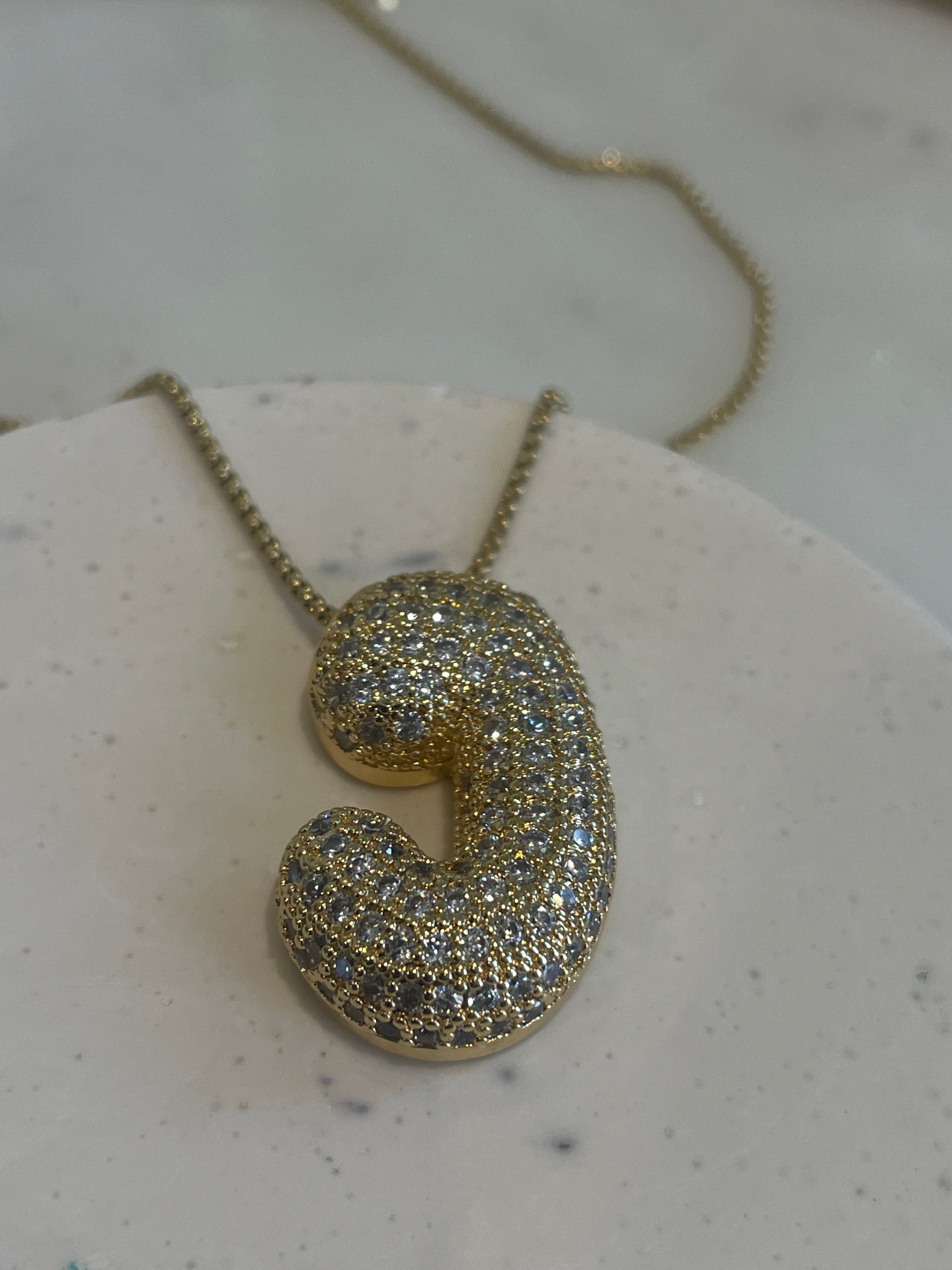 BUBBLE GLAM INITIALS I plated I Letter Necklace