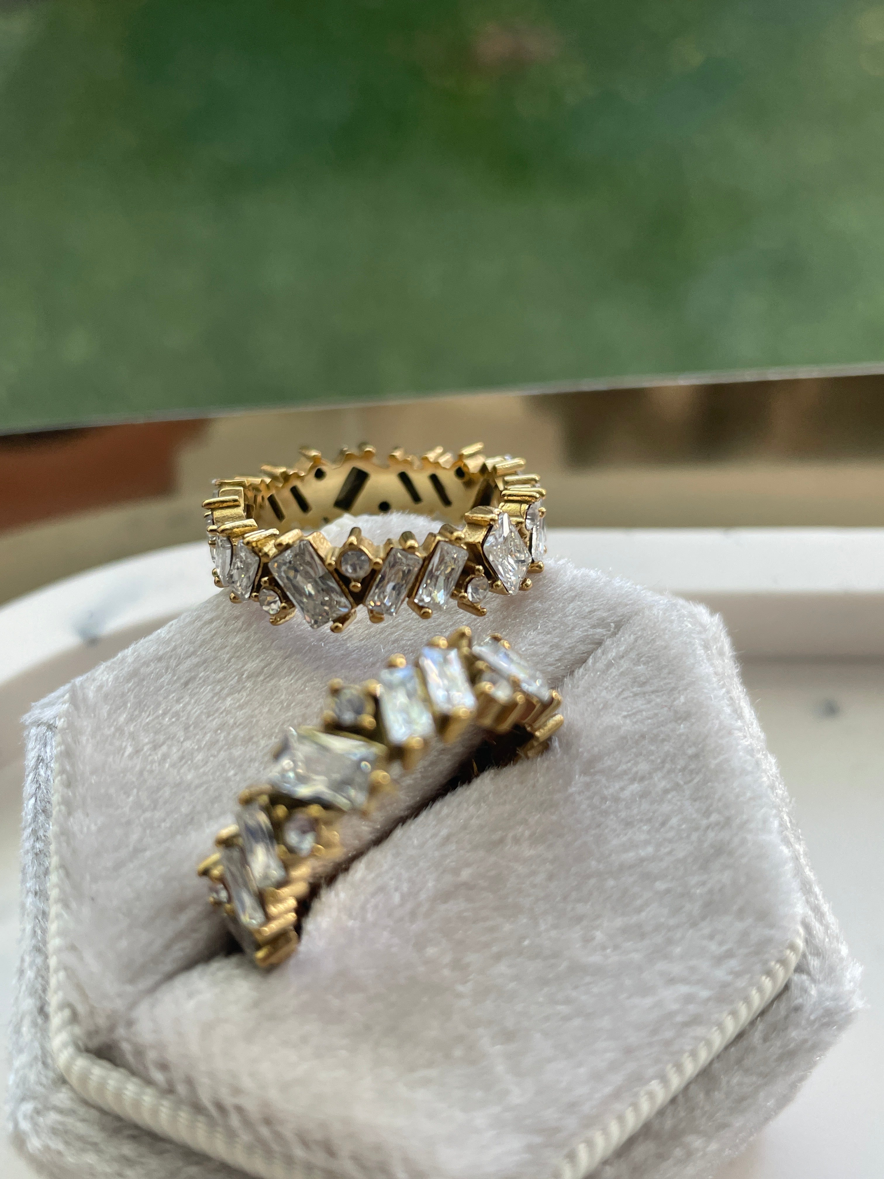 EMBELLISH| Tarnish-Free|Multi-cut jewel encrusted eternity ring
