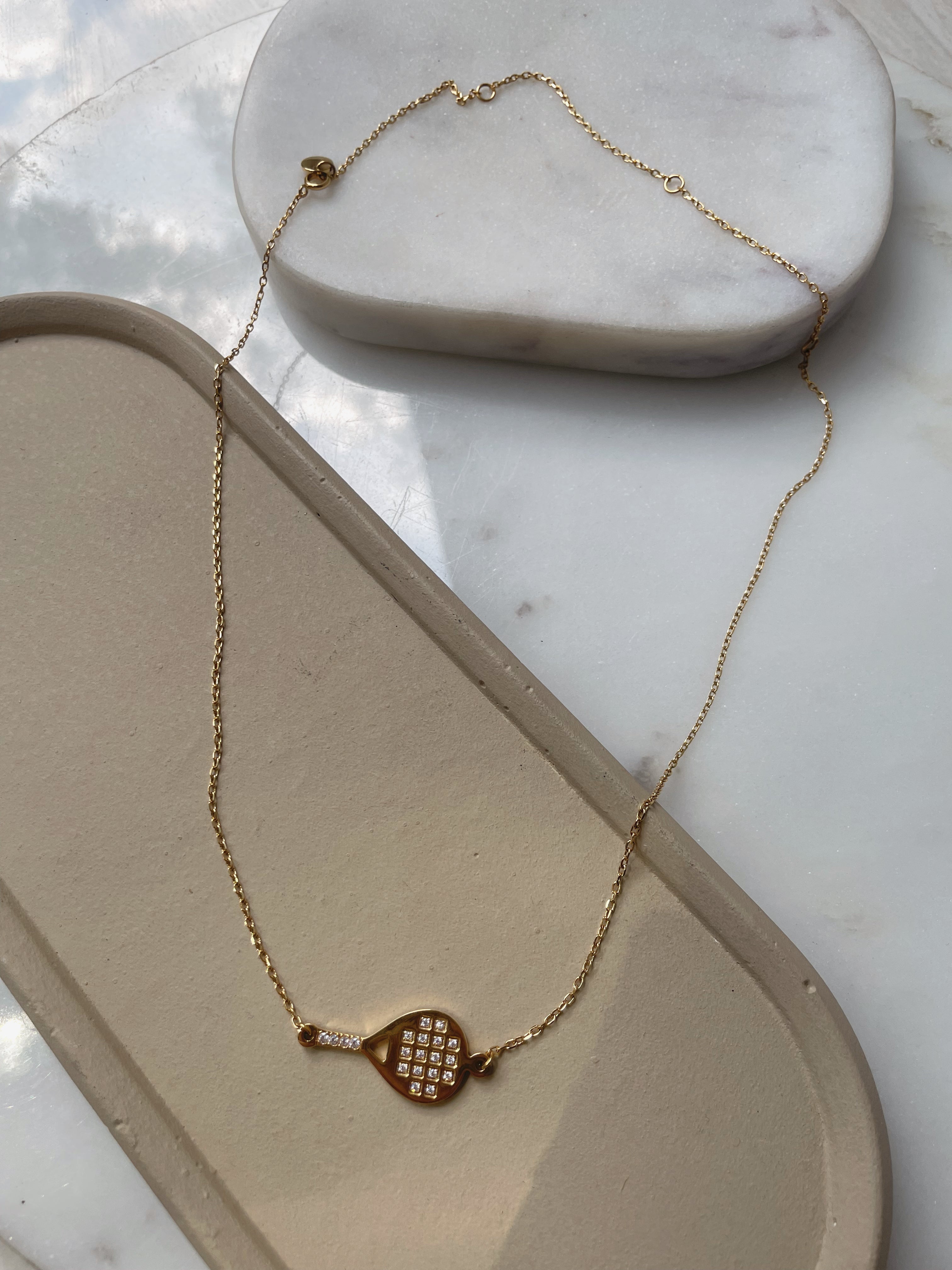 PADEL STUDDED | Tarnish-Free | Stainless Steel | Cubic Zirconia | Gold/Silver | Padel Necklace/Bracelet