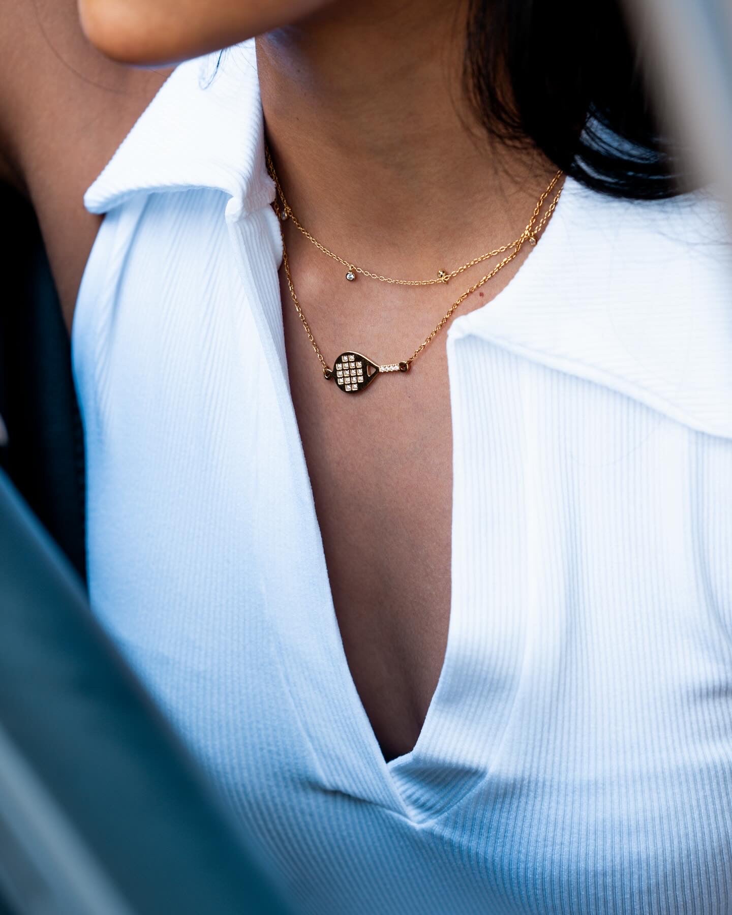 PADEL STUDDED | Tarnish-Free | Stainless Steel | Cubic Zirconia | Gold/Silver | Padel Necklace/Bracelet