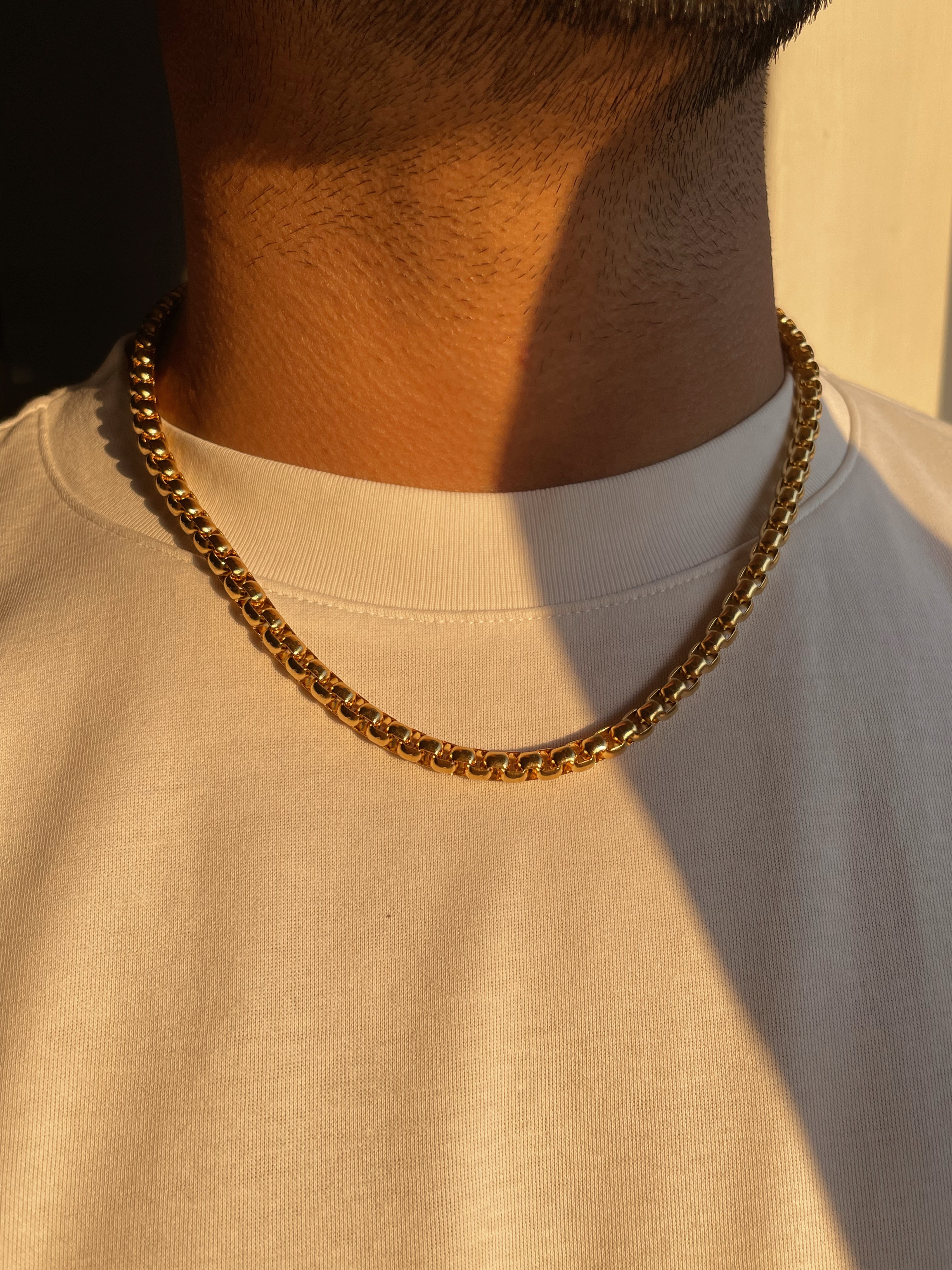 ENTICING | ZibaMan | Box Link  Silver/Gold Necklace | Tarnish-Free