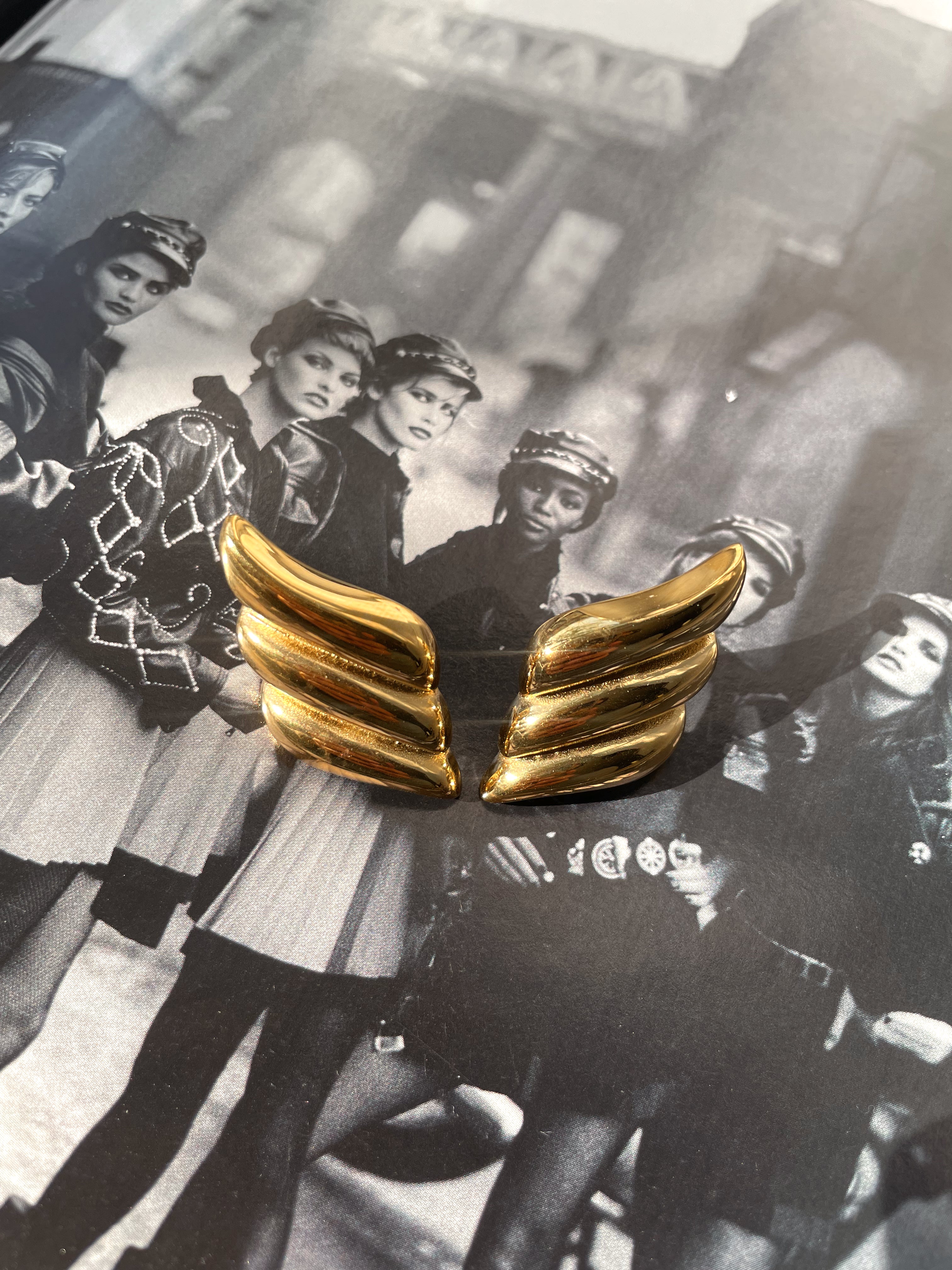 LEONA | Tarnish Free | Gold/Silver Chunky Wing Stud | Earrings