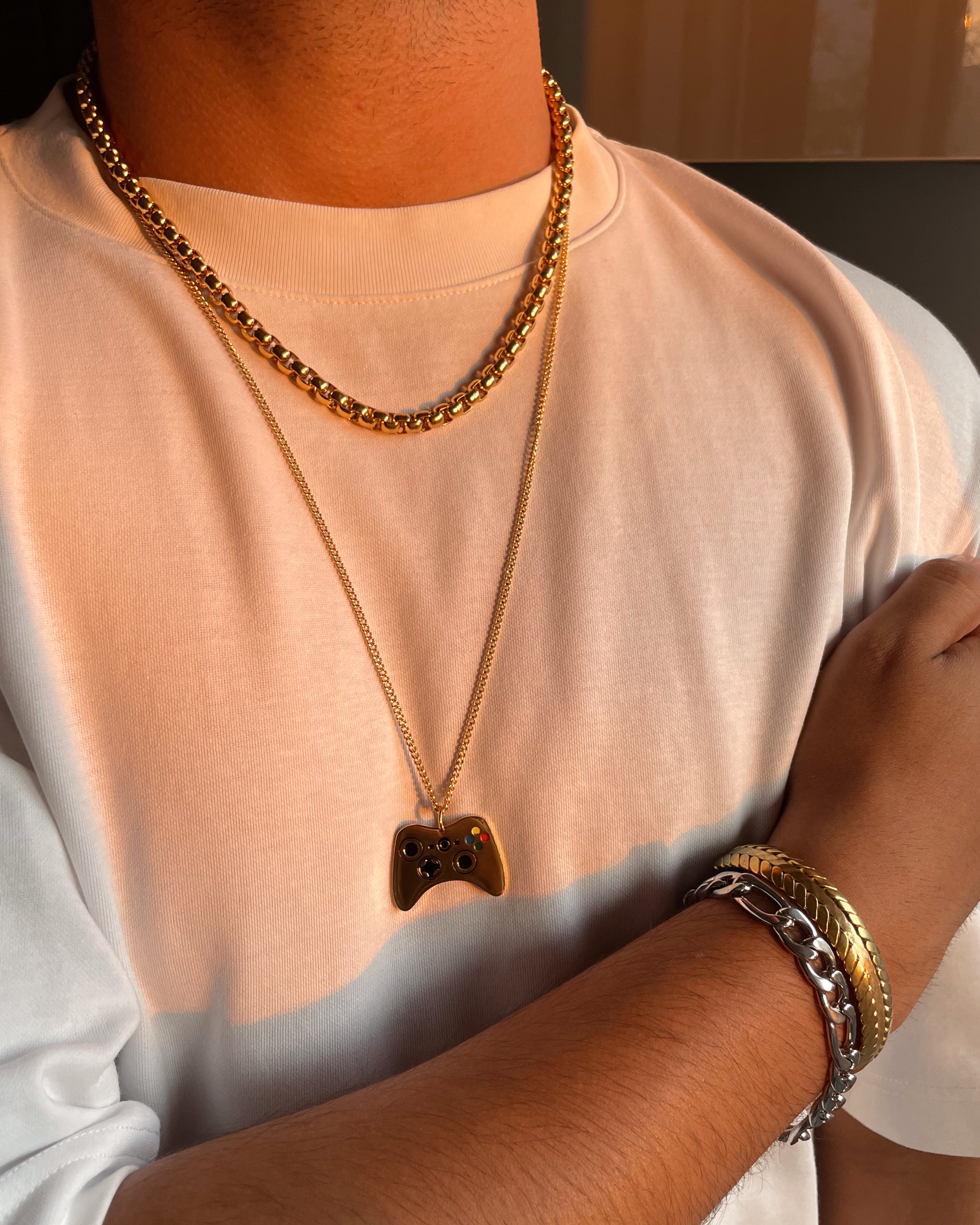 MVP | ZibaMan | Gold/Silver Console Pendant Necklace | Tarnish-Free