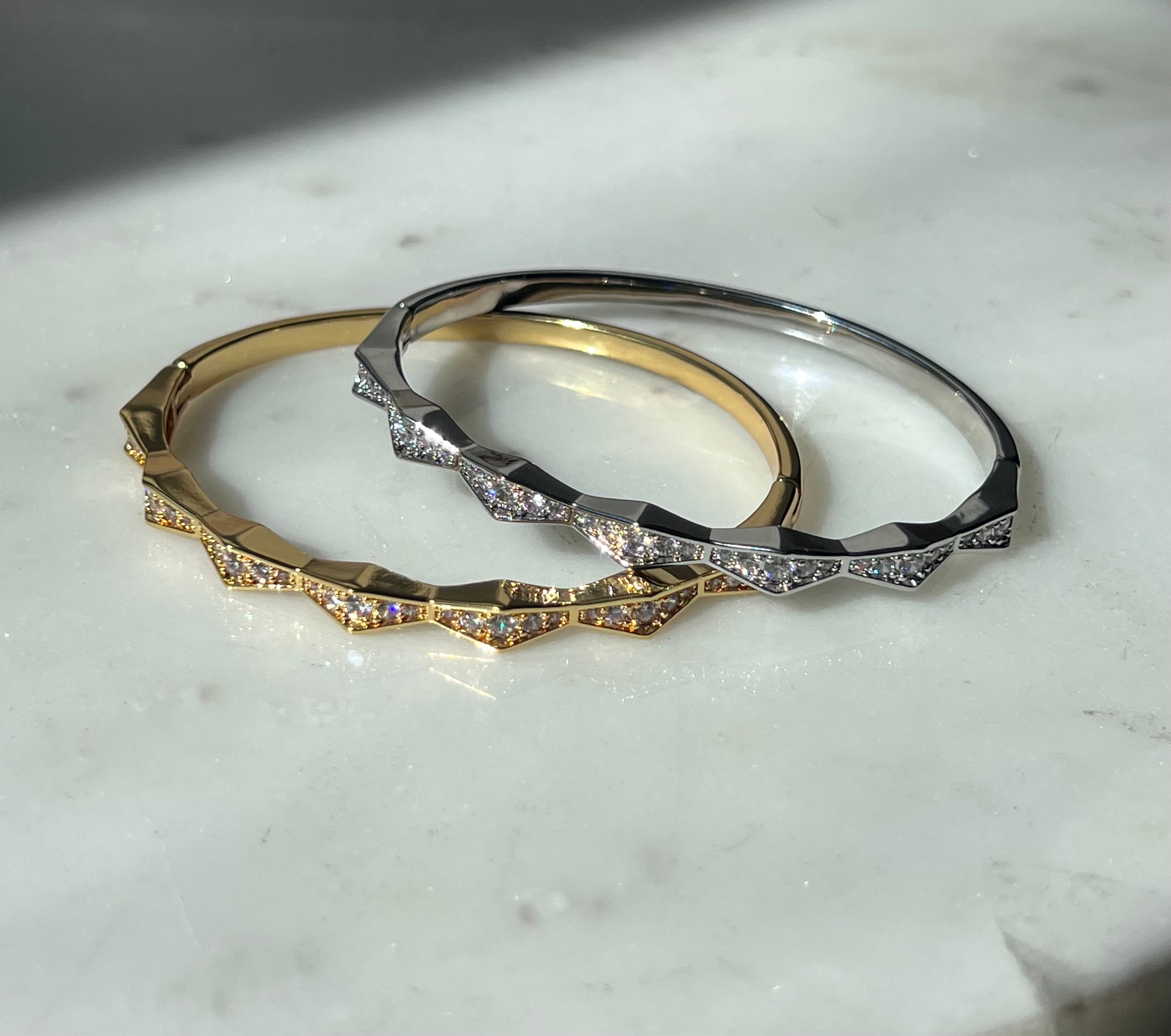 MONTE CARLO|Gold/Silver Pavé Bangle