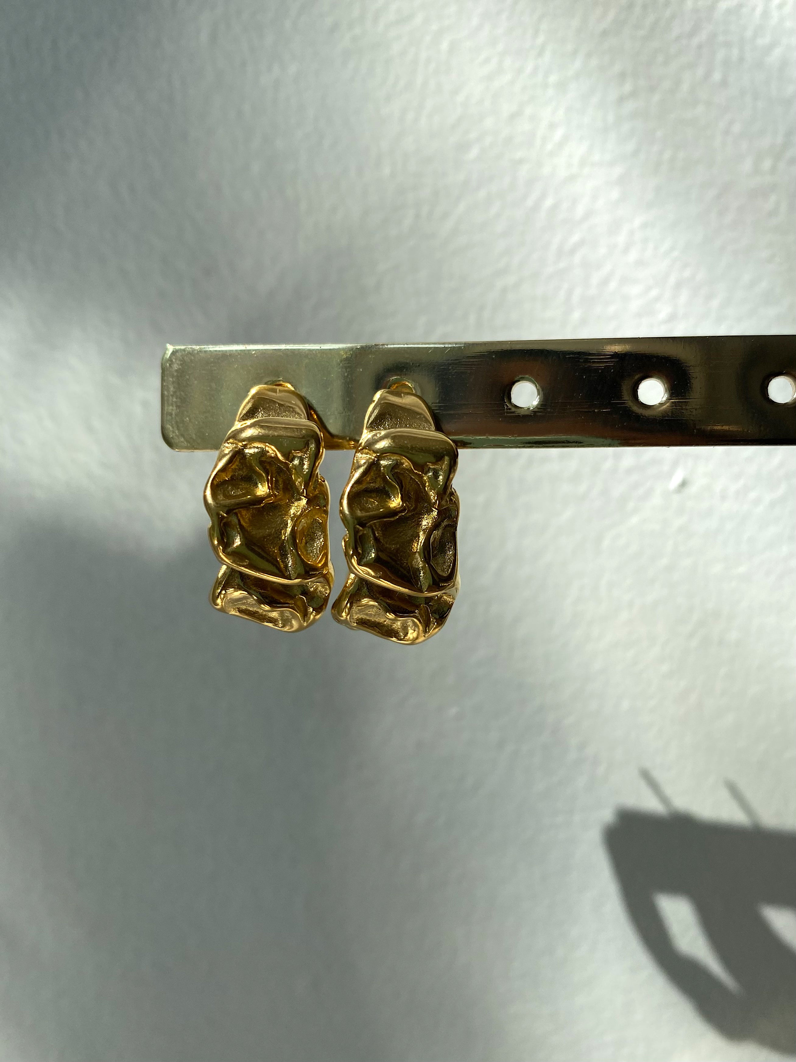 LIQUID LAVA| GoldPlated | Tarnish Free | Molten Hoop Earring