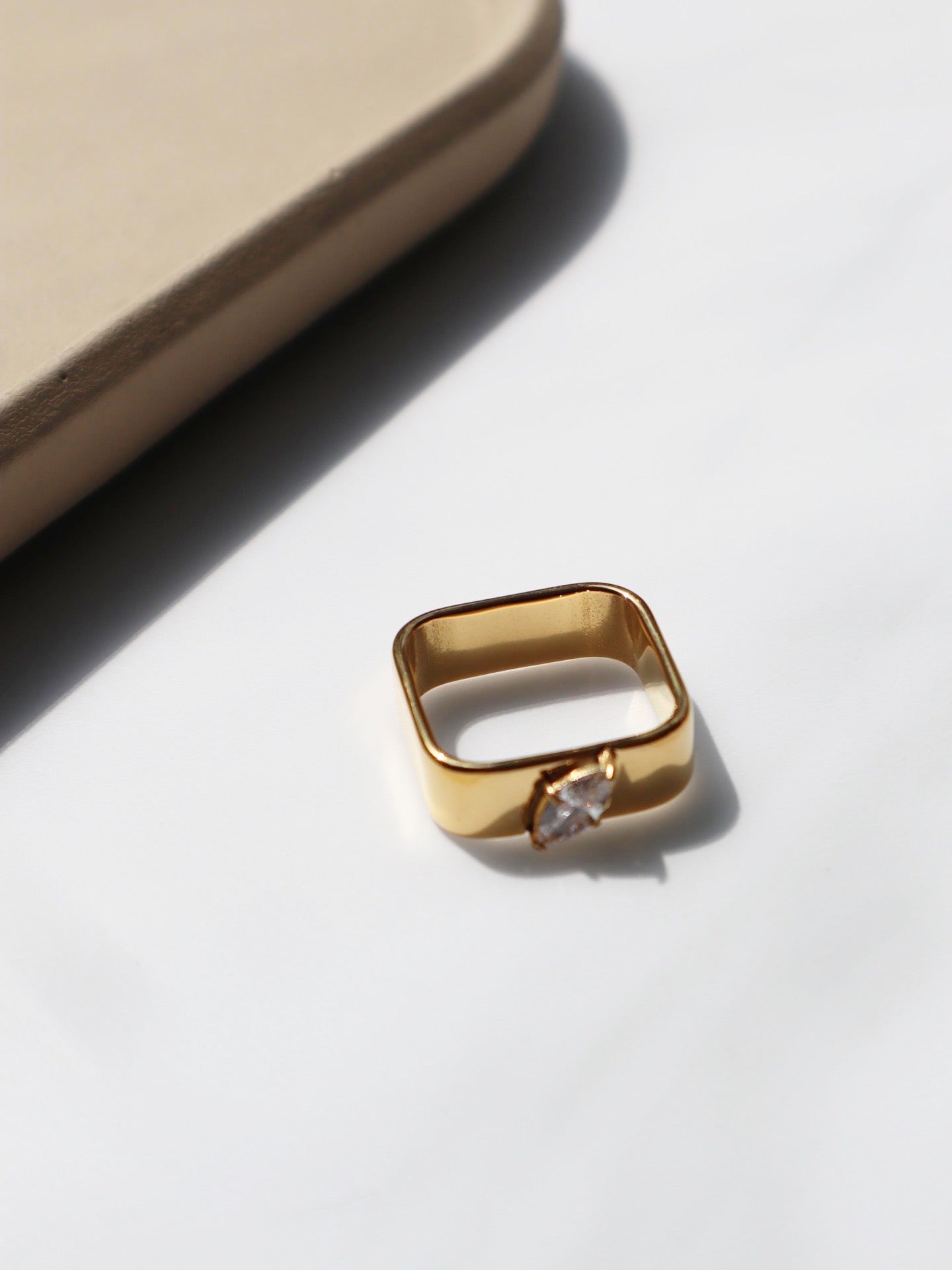 EVERMORE|Tarnish-Free| Gold Square Ring