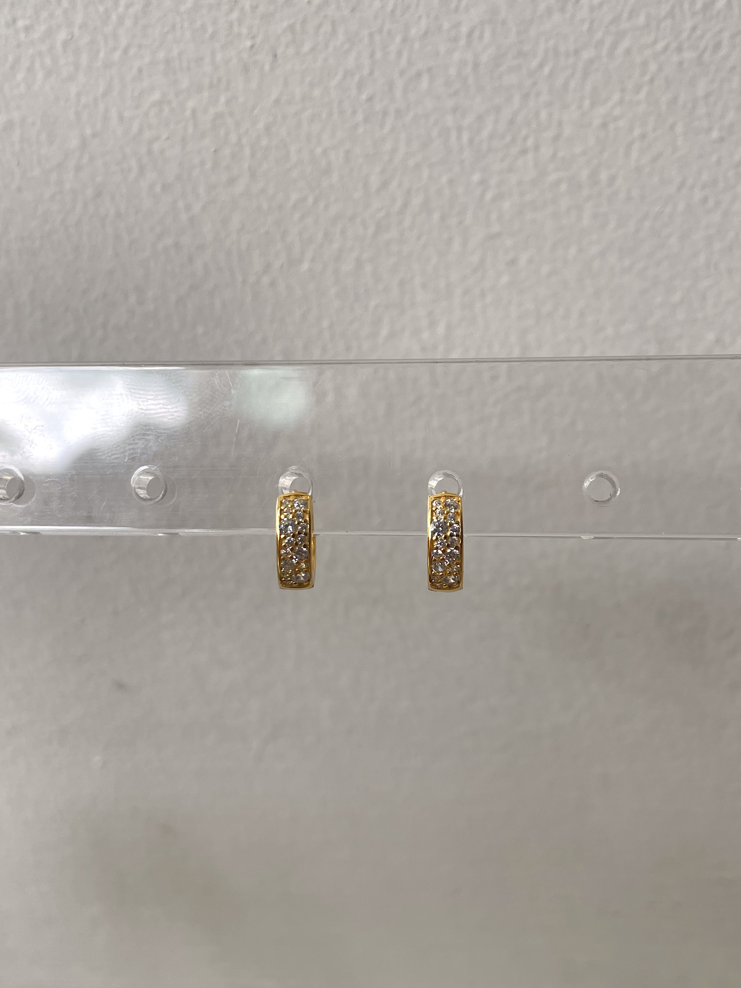 APHRODITE | Gold Encrusted Dainty (8mm) Huggies | S925 Sterling Silver | 18ct Gold Plated Huggie | Earrings