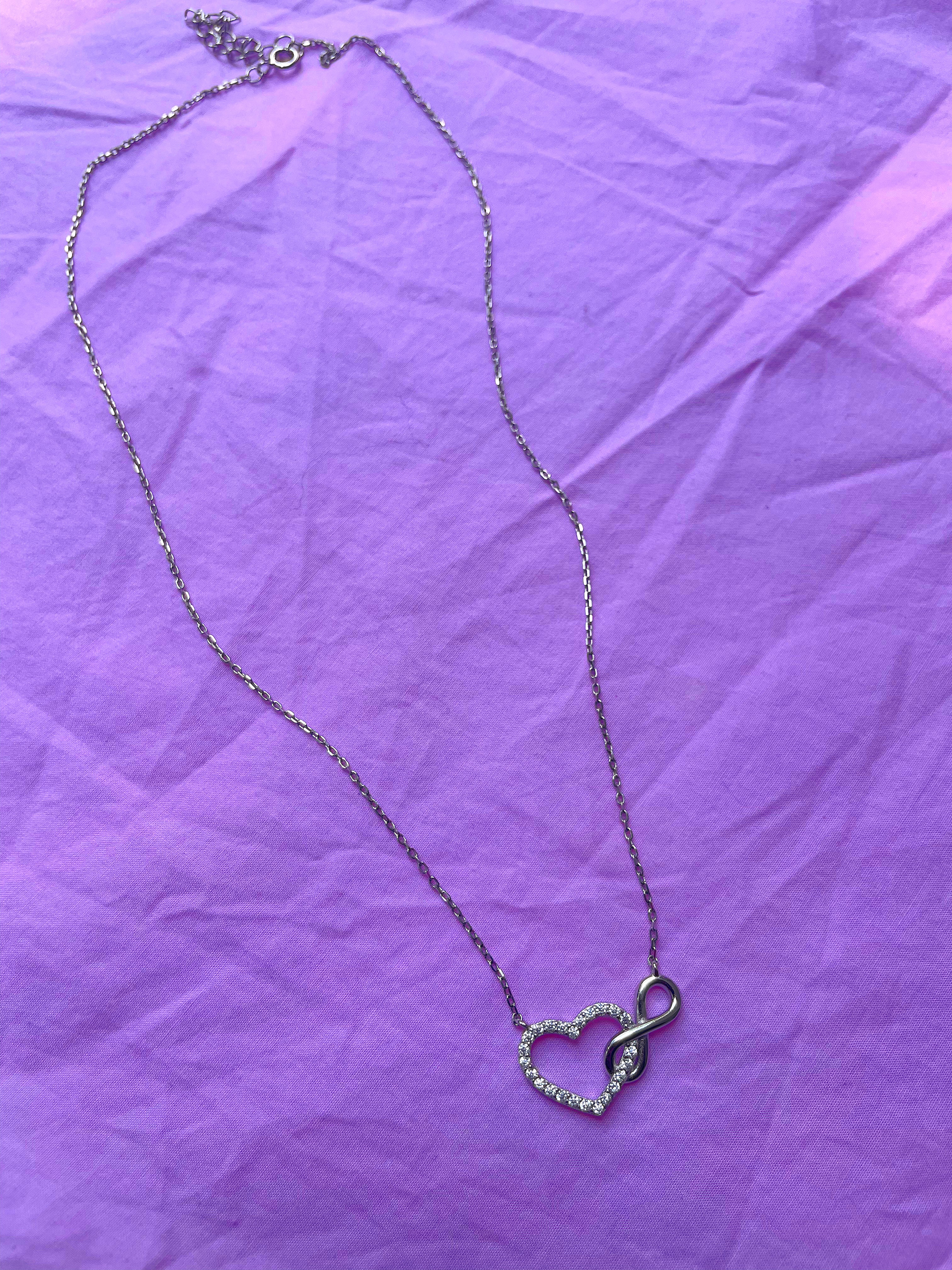 ETERNAL LOVE | S925 Sterling Silver | 18ct Gold/Silver Plated | Heart-Infinity Necklacet