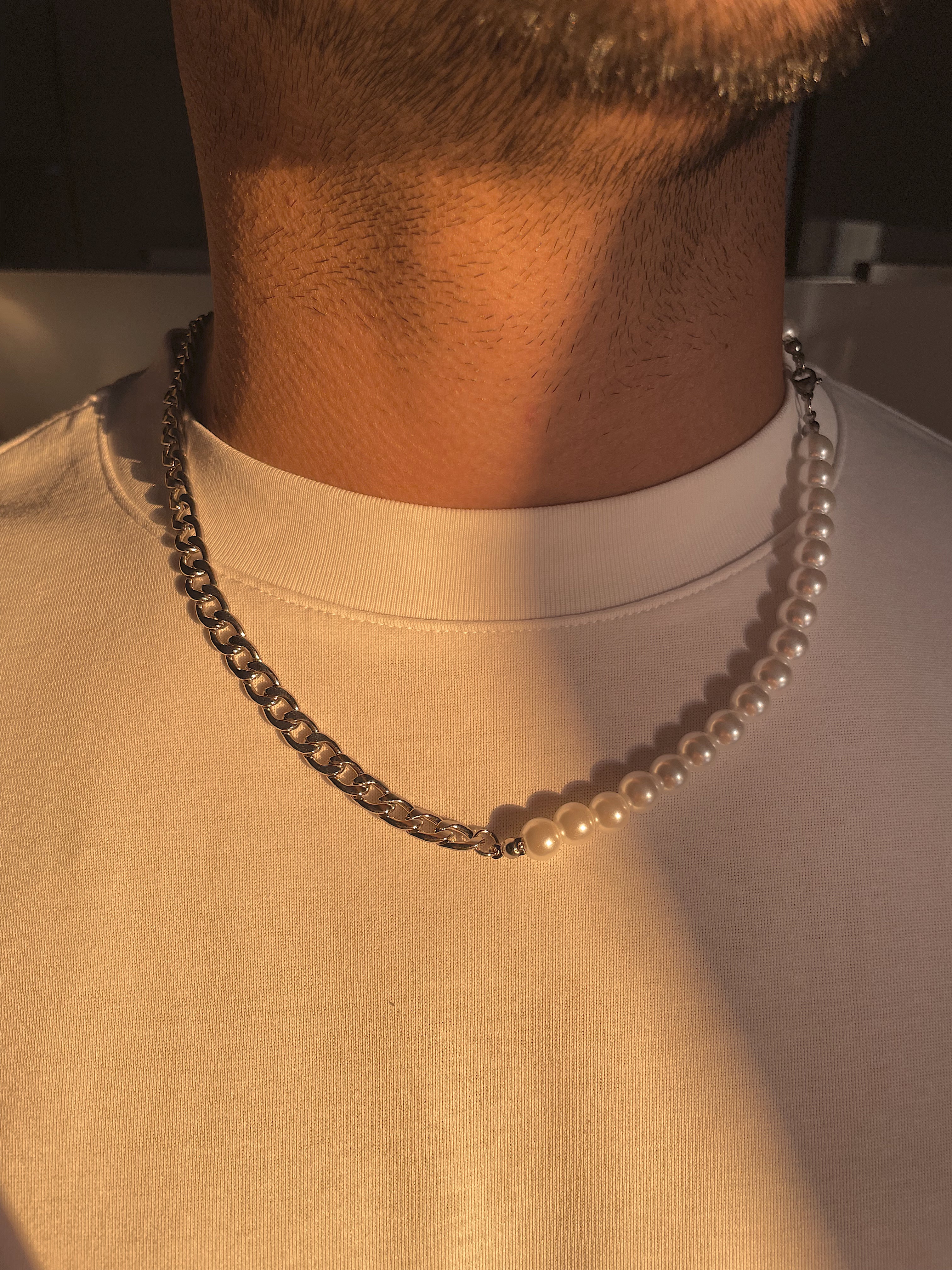 EROS | ZibaMan | Silver/Gold Pearl Necklace | Tarnish-Free