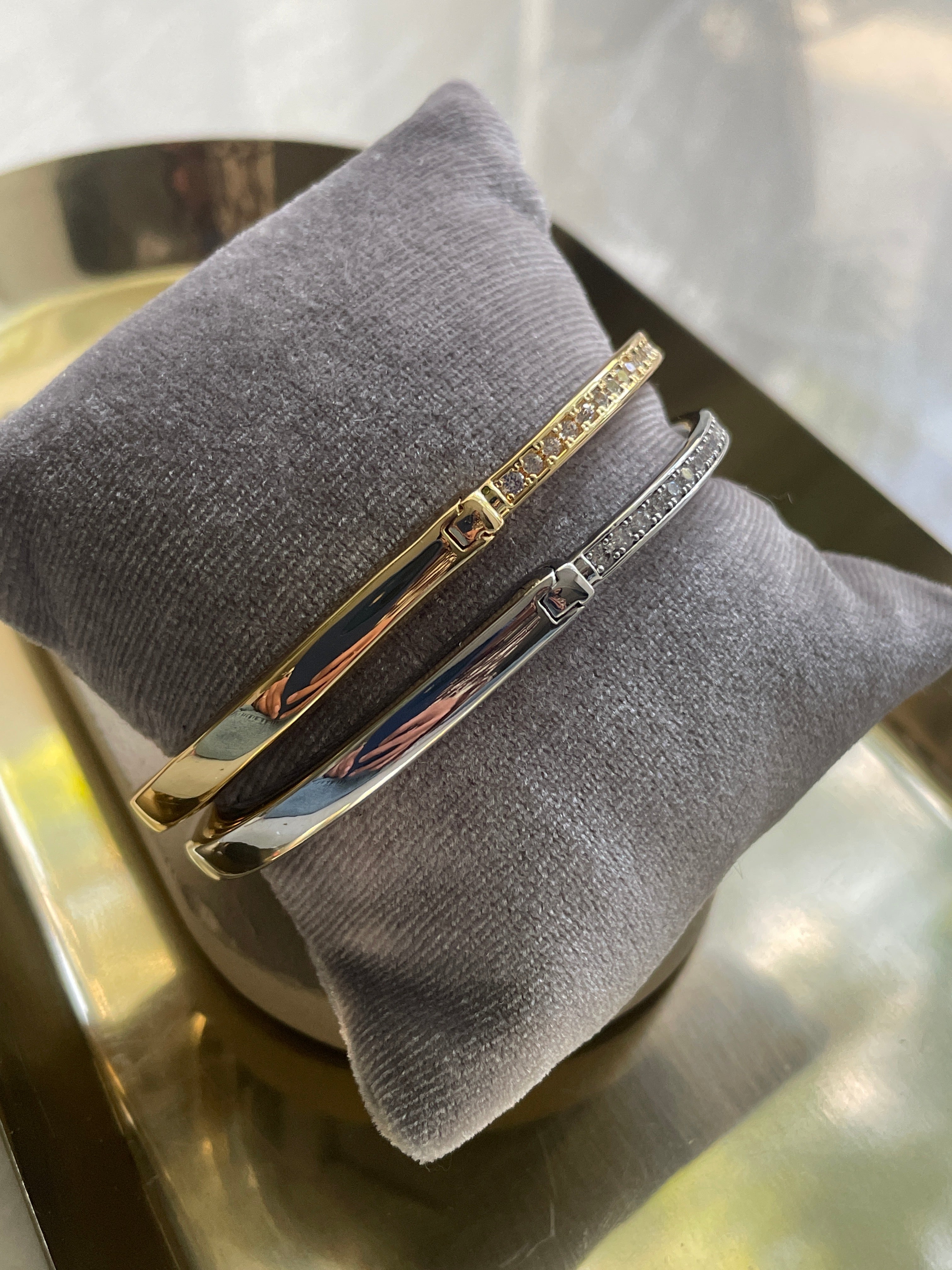 DIAMOND DUST| Encrusted Square Bangle
